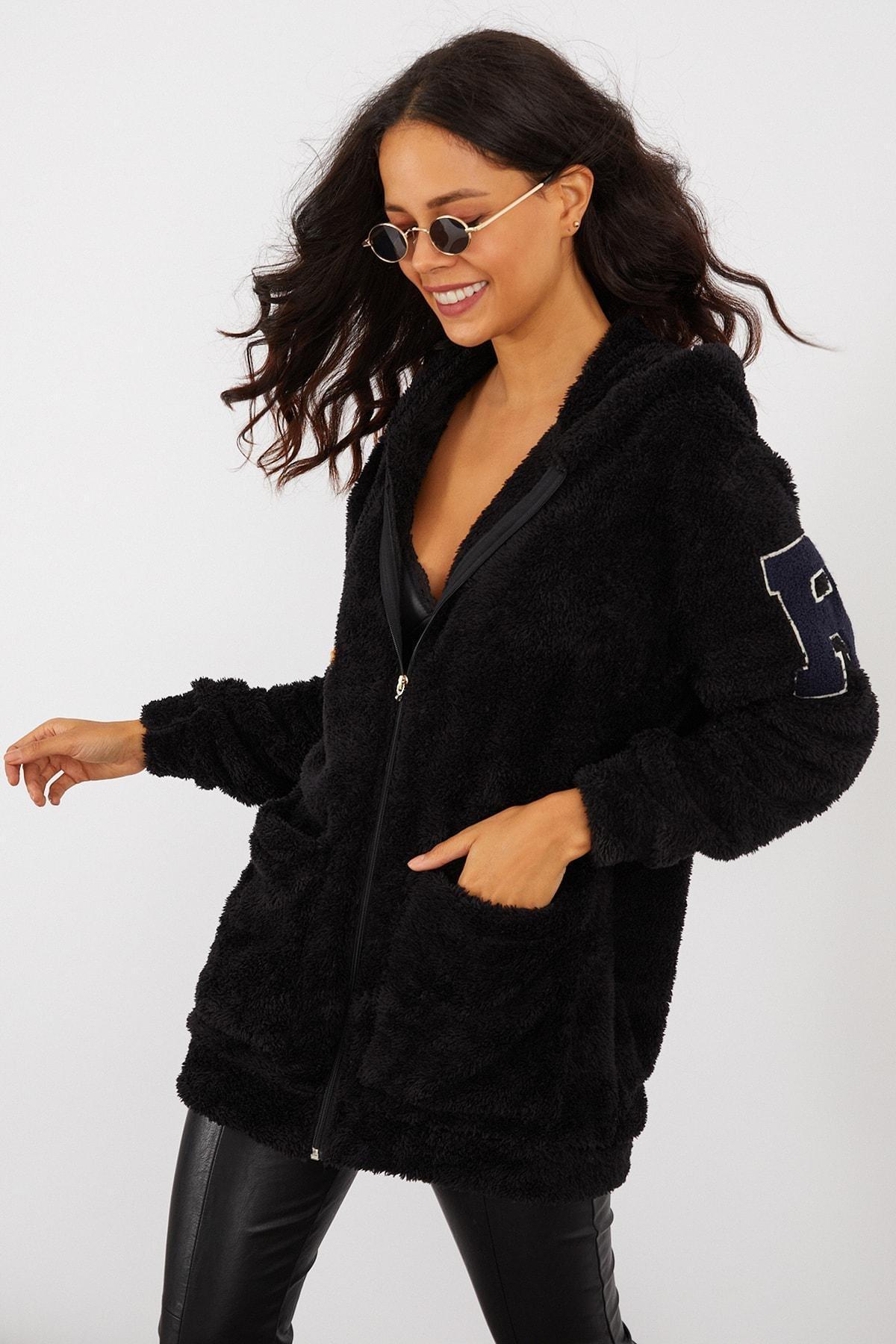 Black Graphic Bomber Jacket, , large image number 4
