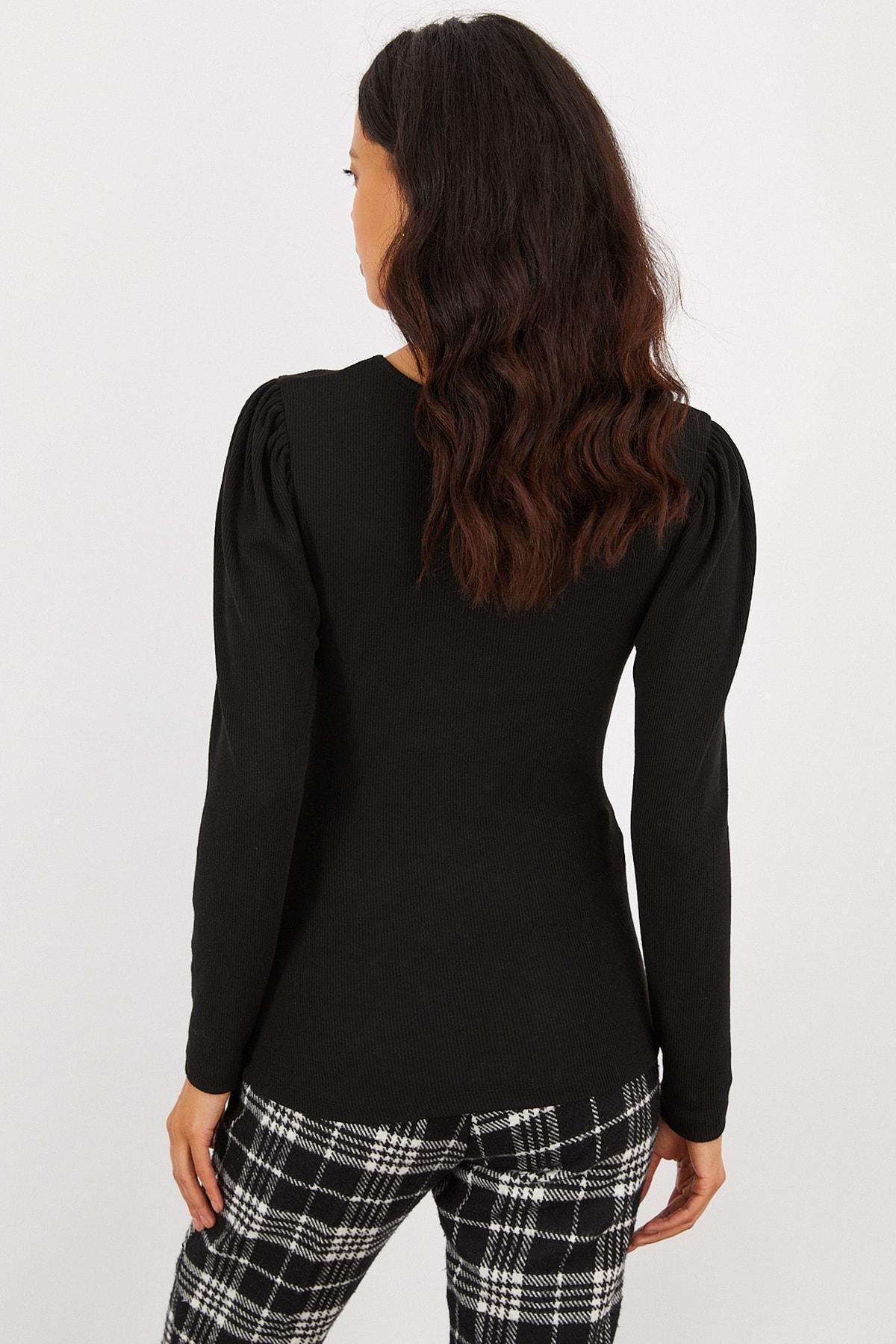 Black Slim Bodycon Top, , large image number 2