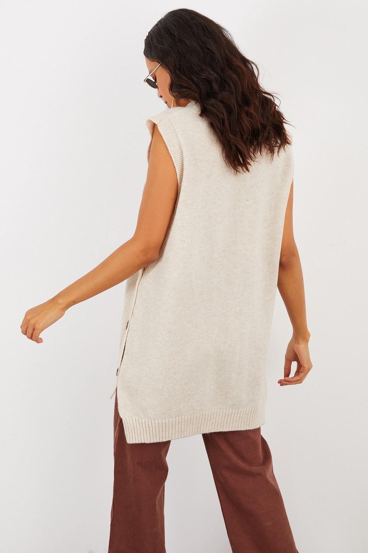 Beige Fitted Basic Tunic, VANILLA, large image number 5