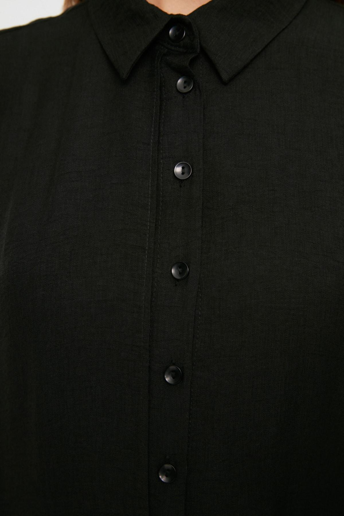 Black Shirt Dress, Black, large image number 3