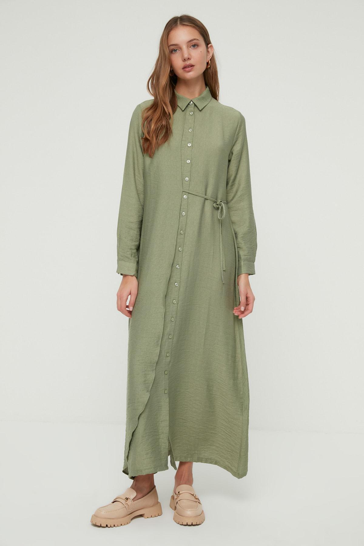 Green Shirt Dress, , large image number 0