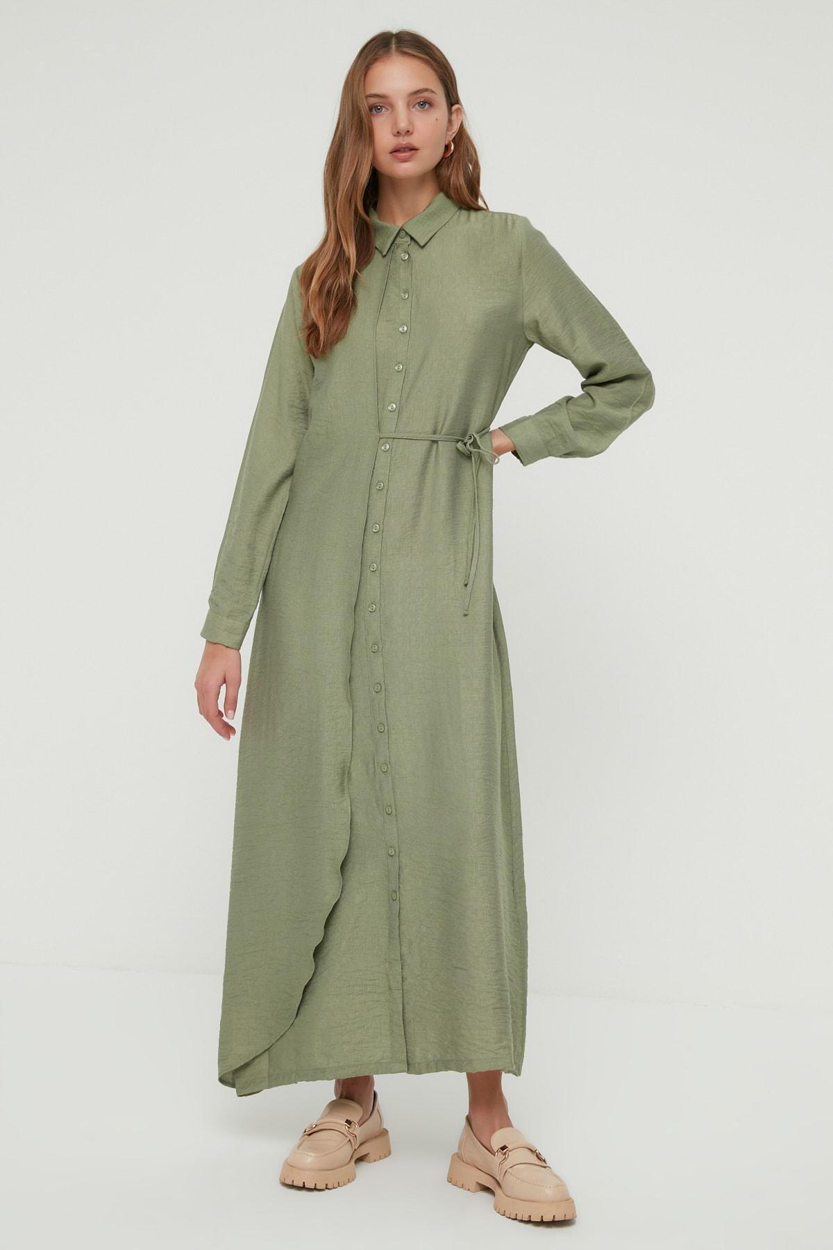 Green Shirt Dress, , large image number 1