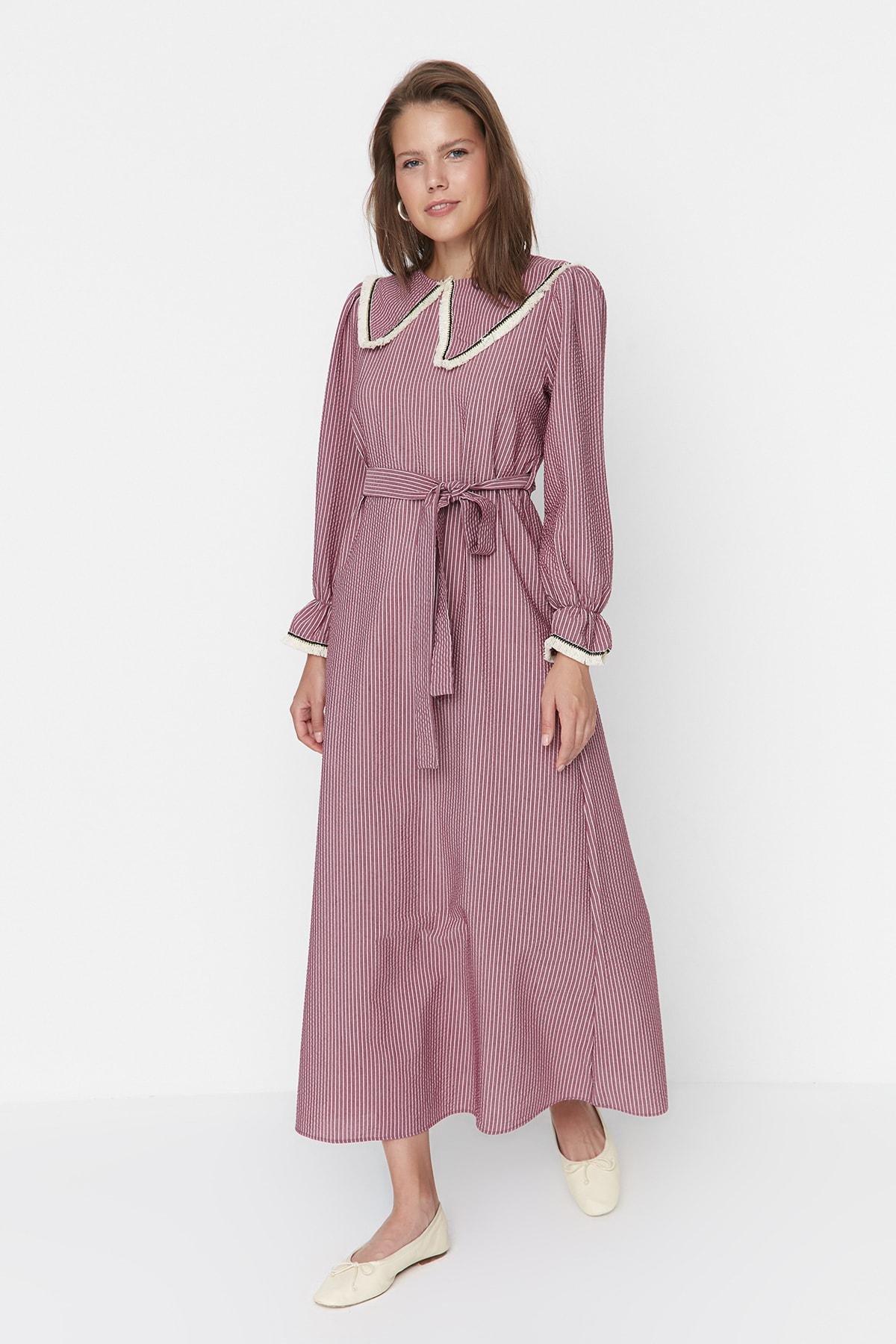 Burgundy Colourblock Dress, , large image number 0