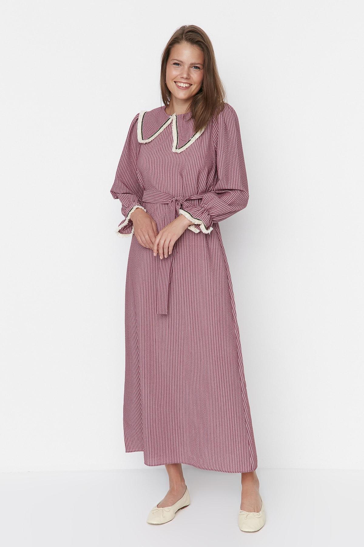 Burgundy Colourblock Dress, , large image number 1