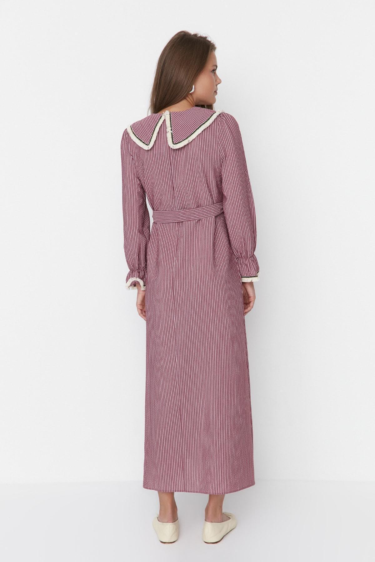 Burgundy Colourblock Dress, , large image number 4