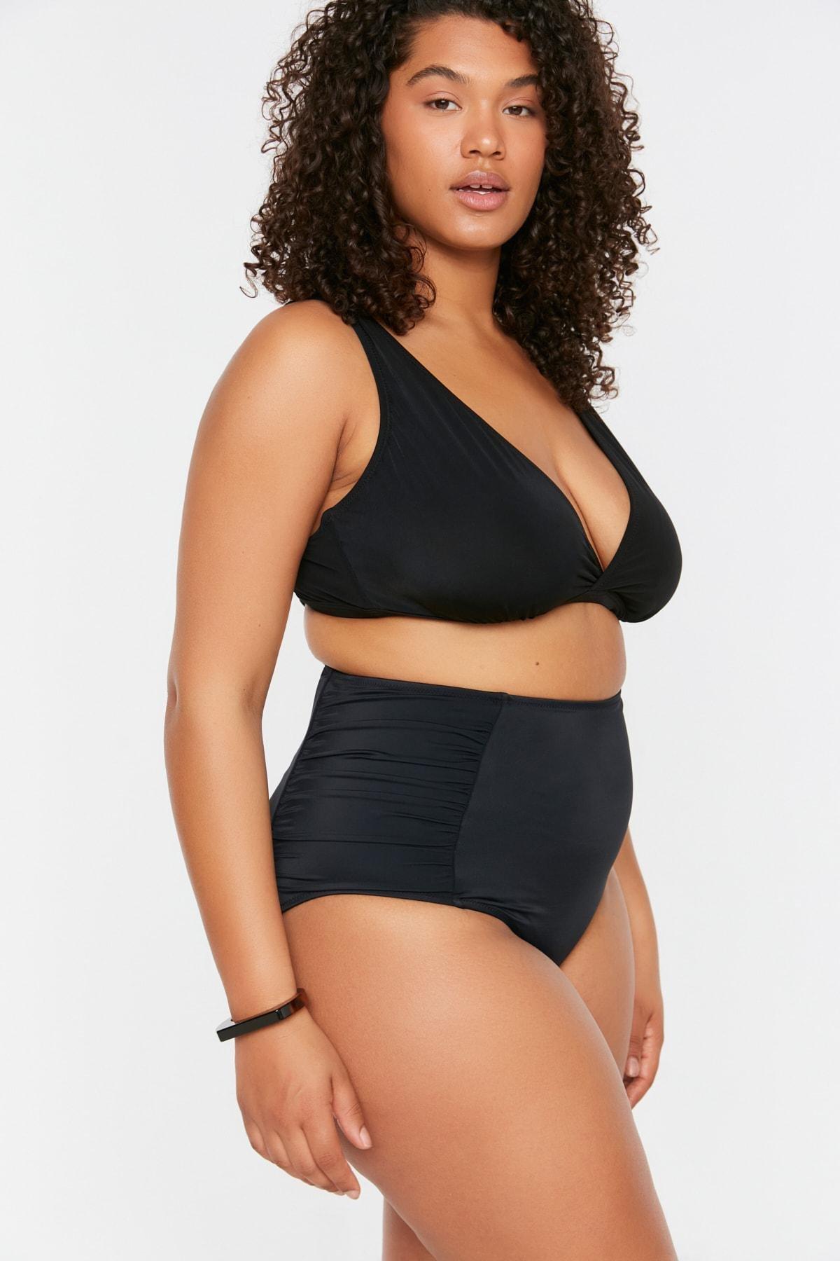 Trendyol - Black Plus Size Bikini Bottom