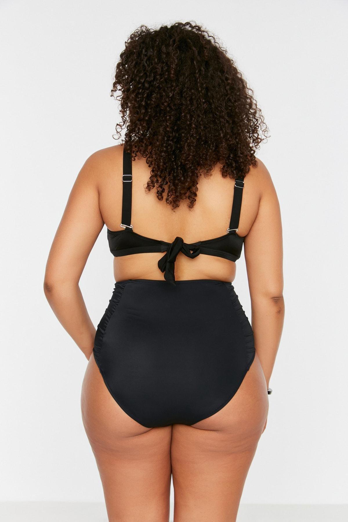 Trendyol - Black Plus Size Bikini Bottom