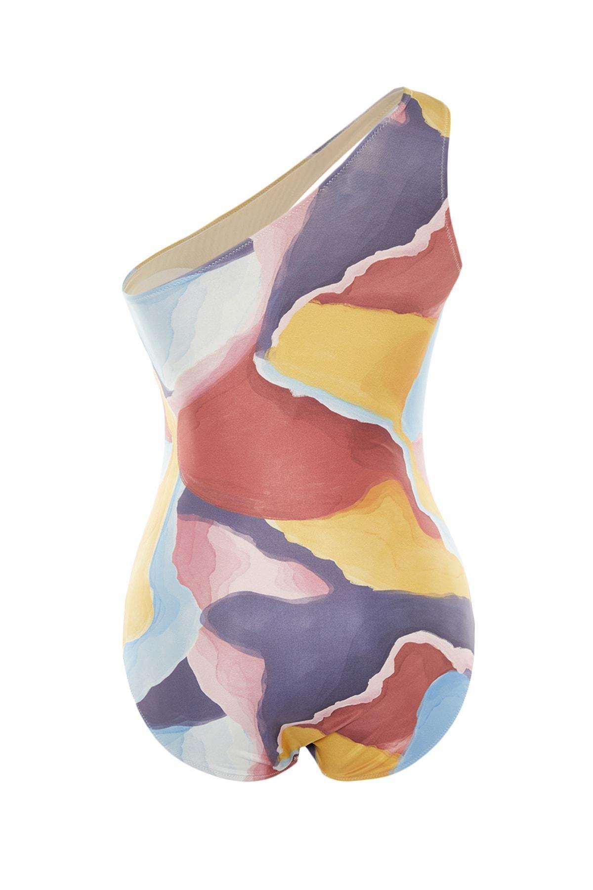 Multicolour Animal Print Plus Size Swimsuit, , large image number 7