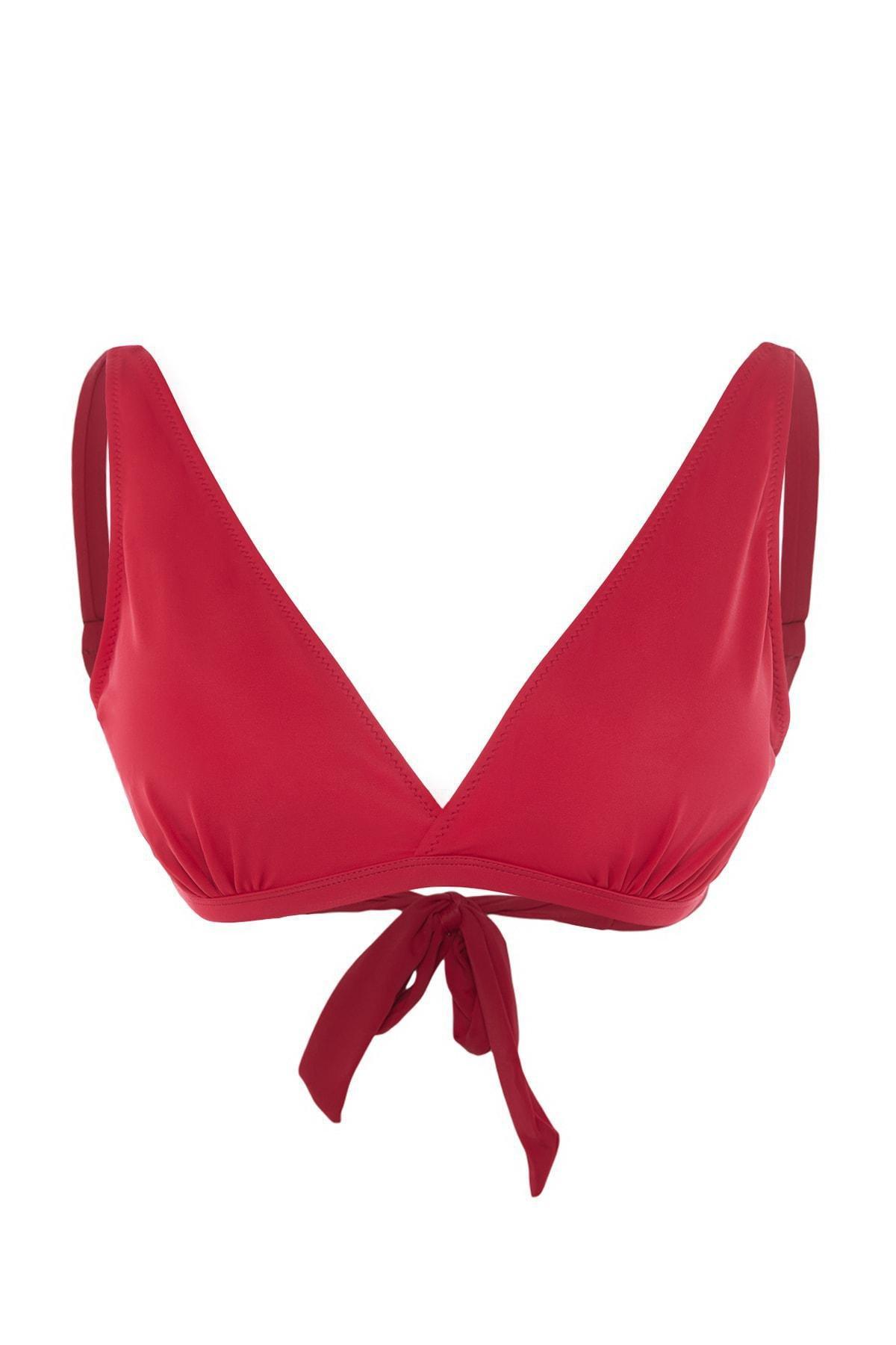 Burgundy Plain Plus Size Bikini Top, , large image number 5