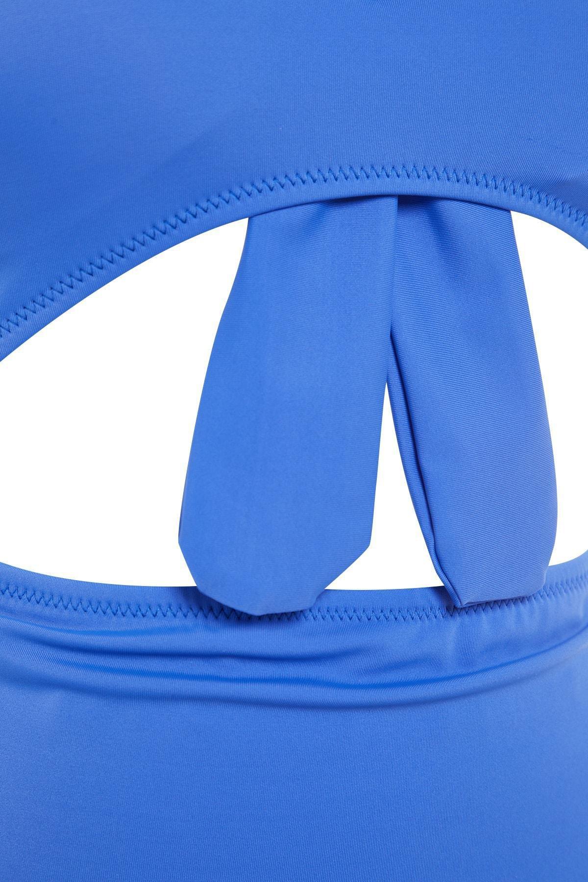 بدلة سباحة بعقدة أمامية للمقاسات الكبيرة، كحلي, Dark blue, large image number 7