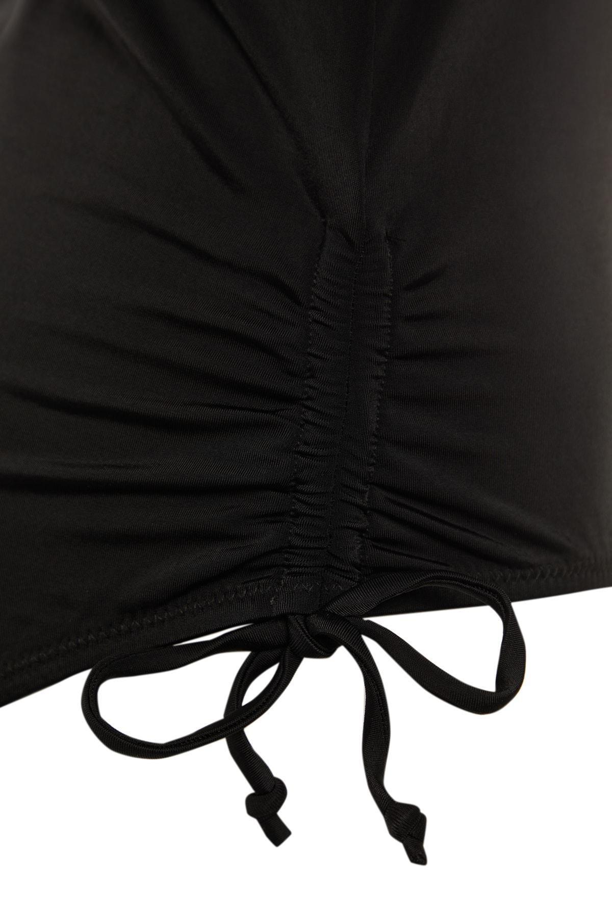 Black Plain Plus Size Swimsuit, , large image number 7
