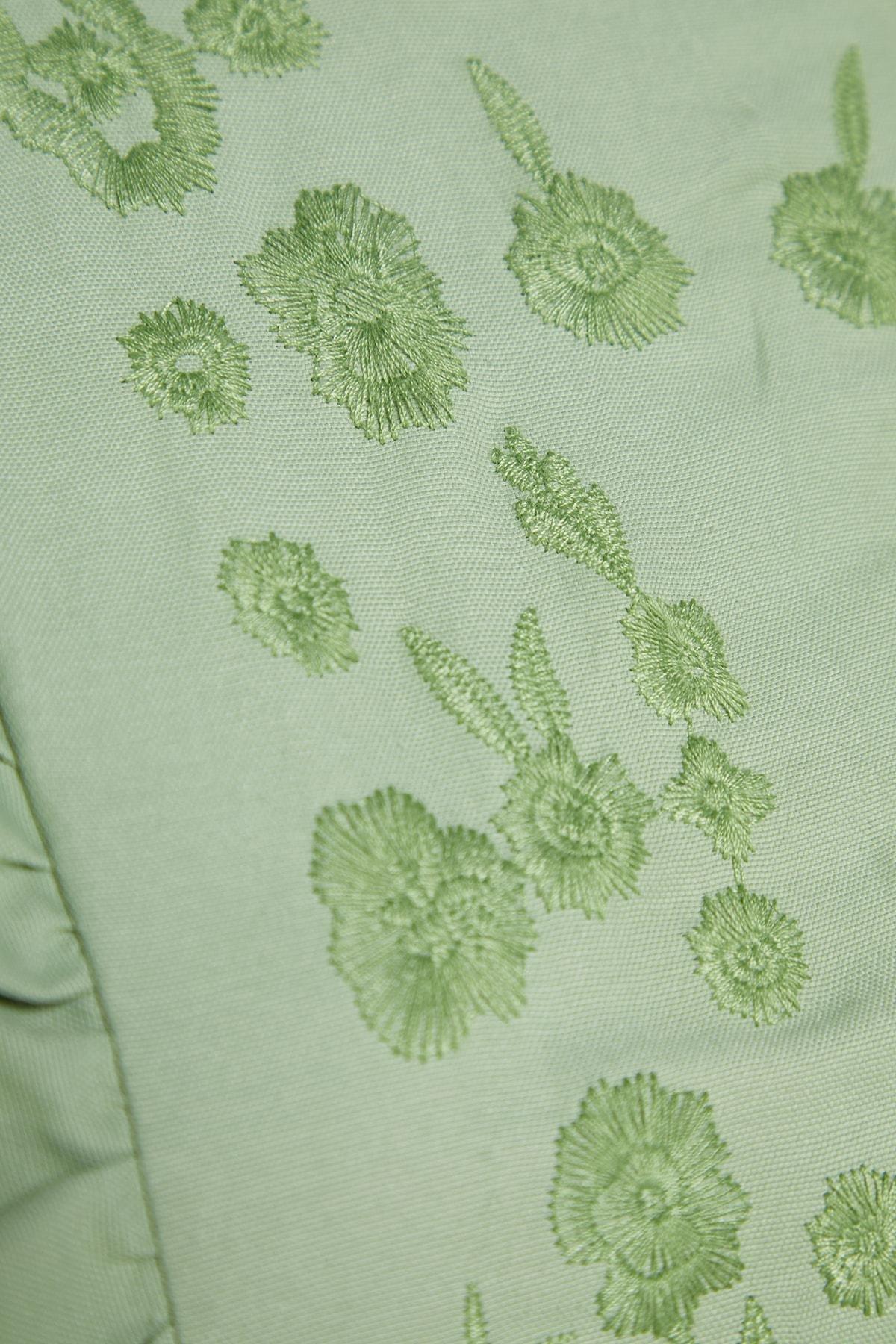 Khaki Ethnic Pattern A-Line Dress, Khaki, large image number 6