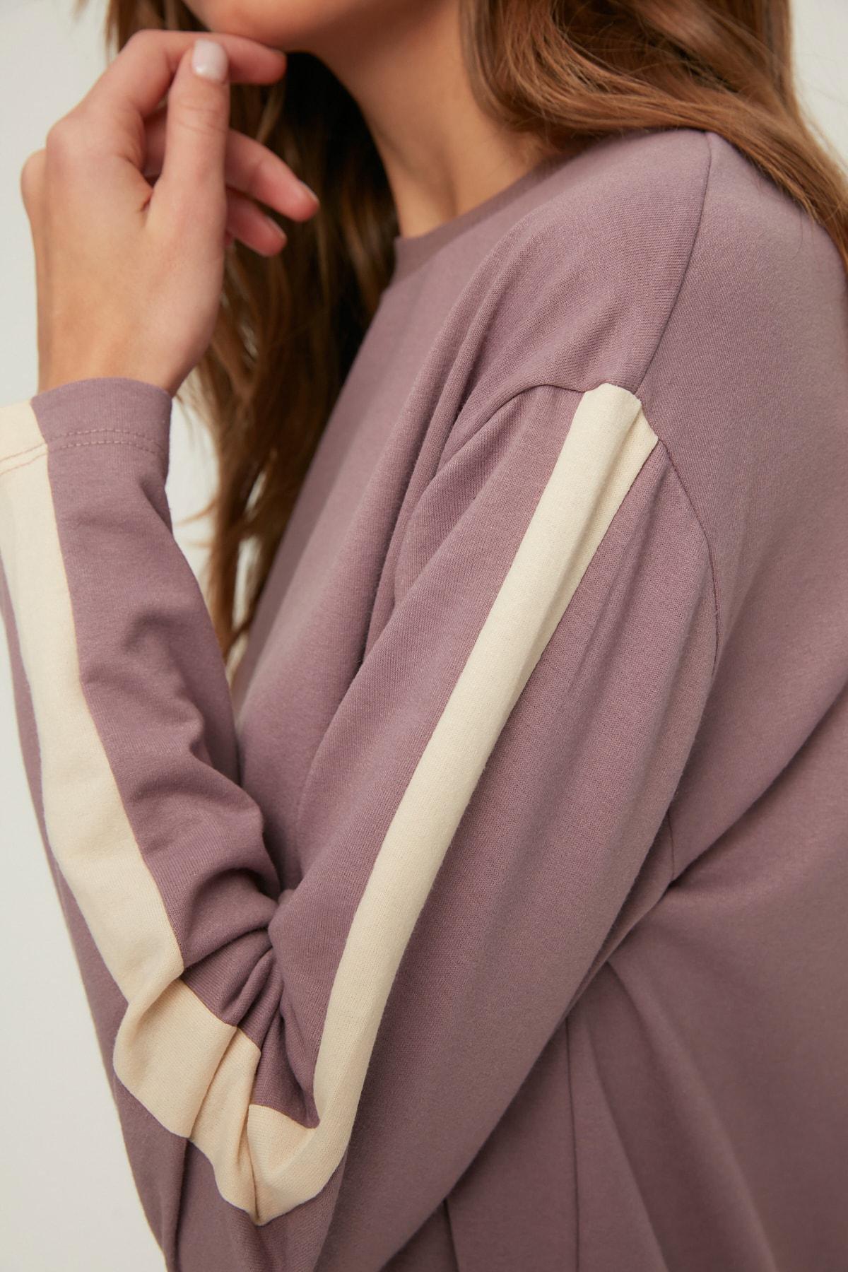 Purple Crew Neck Sweatsuit Set, , large image number 2