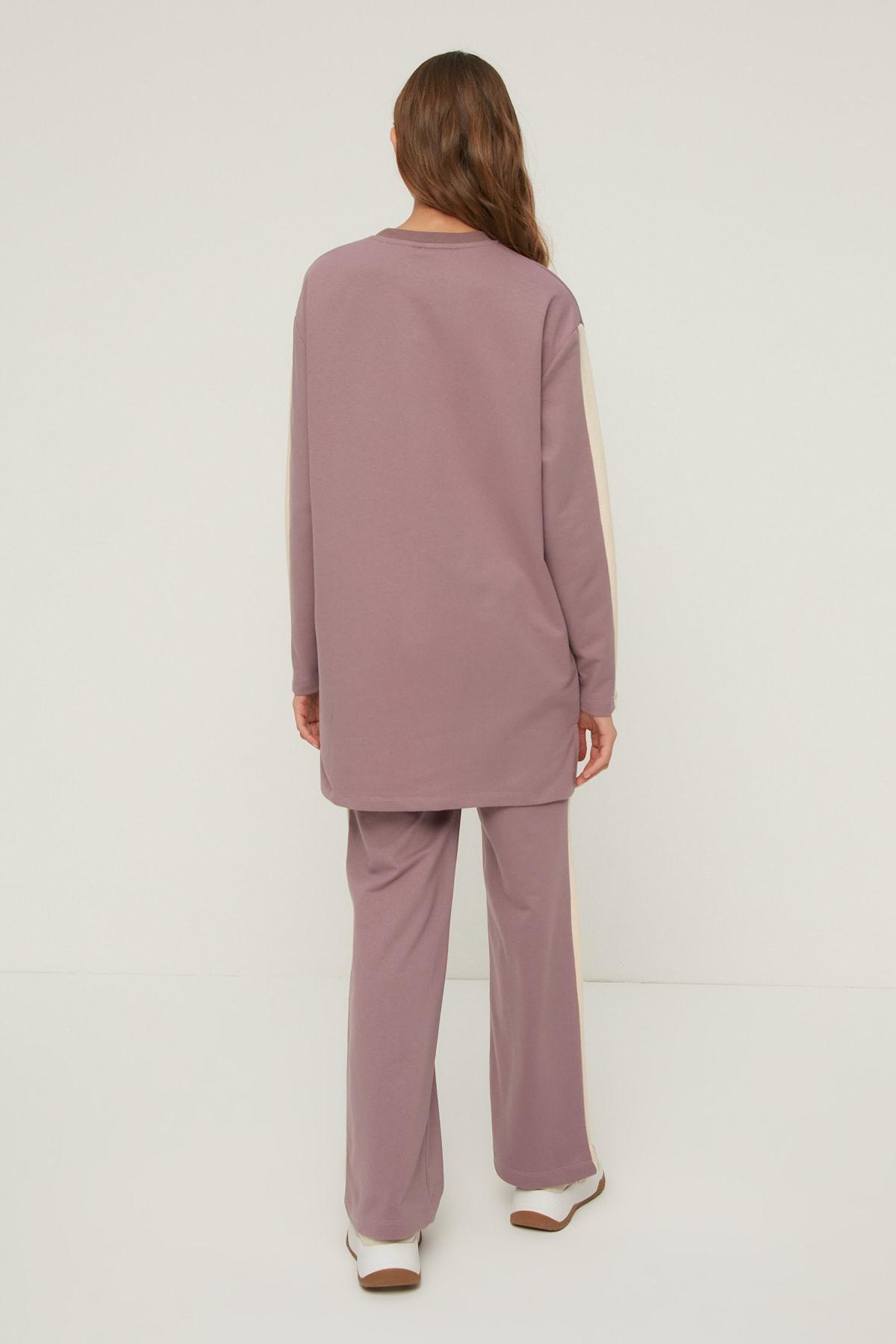 Purple Crew Neck Sweatsuit Set, , large image number 4