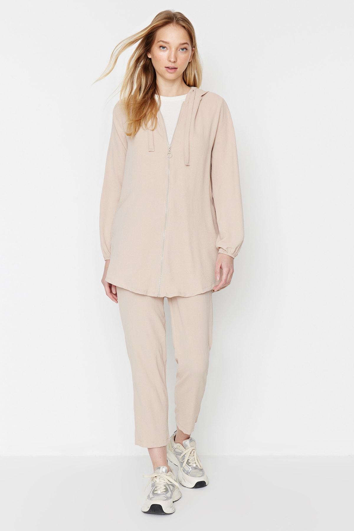Beige Hooded Co-Ord Set, , large image number 0