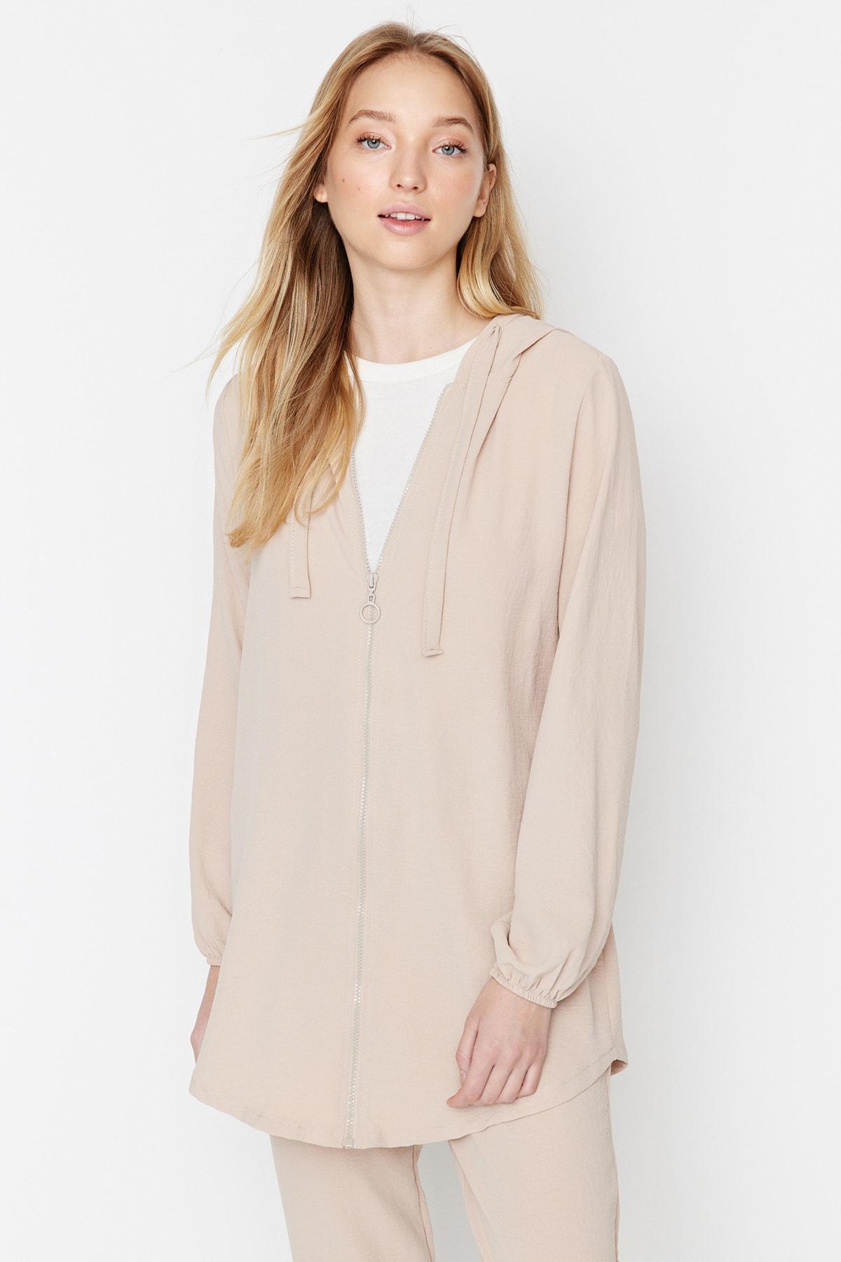 Beige Hooded Co-Ord Set, , large image number 2