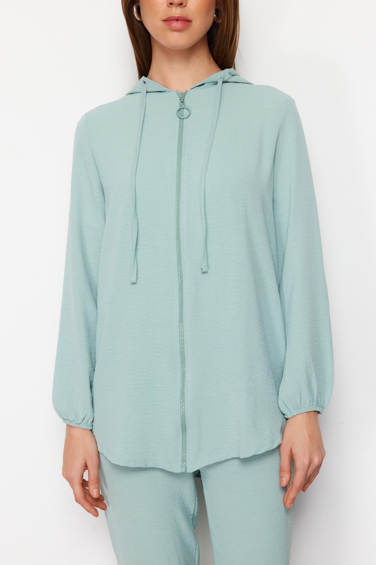 Grey Relaxed Hooded Co-Ord Set, Green, large image number 4