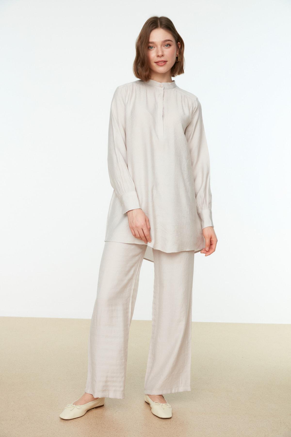 Beige Regular High Waist Co-Ord Set, Beige, large image number 3