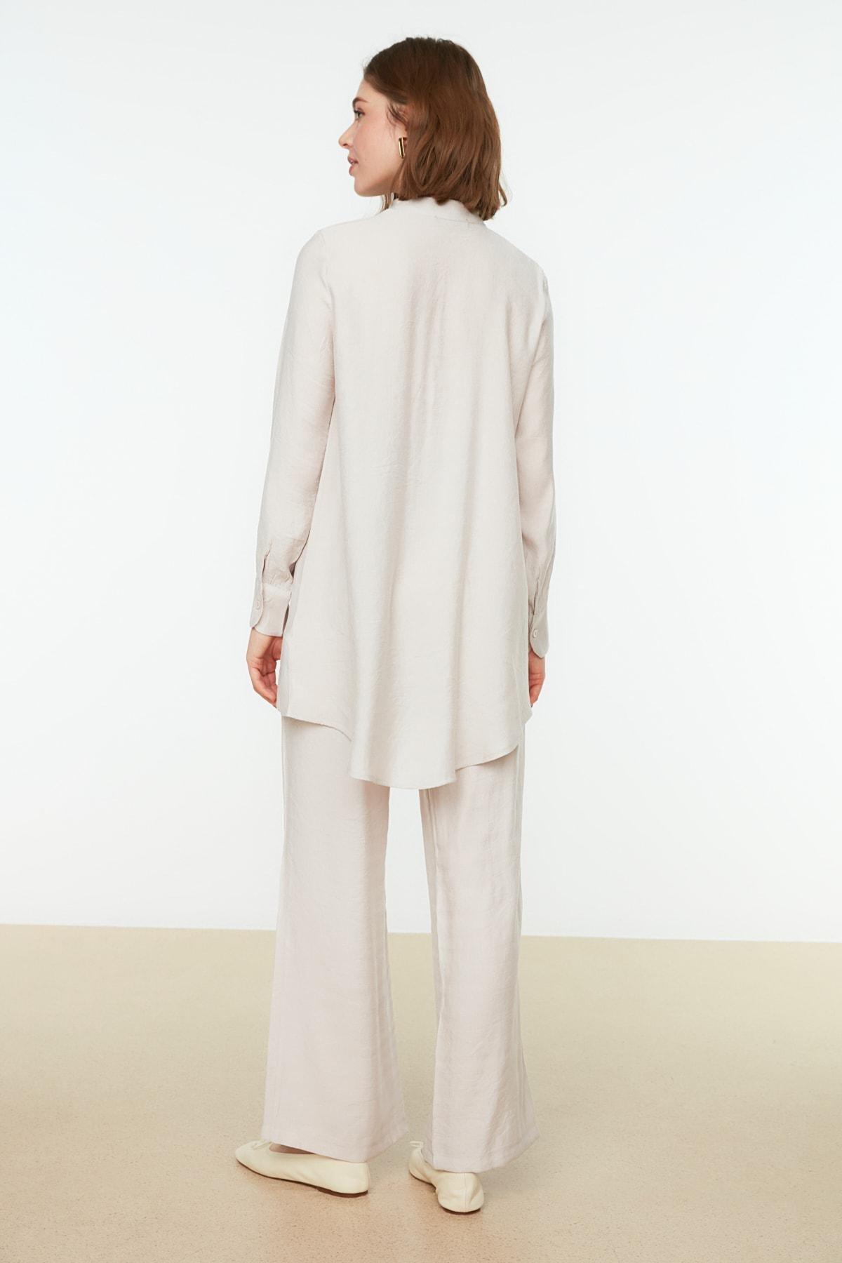 Beige Regular High Waist Co-Ord Set, Beige, large image number 4