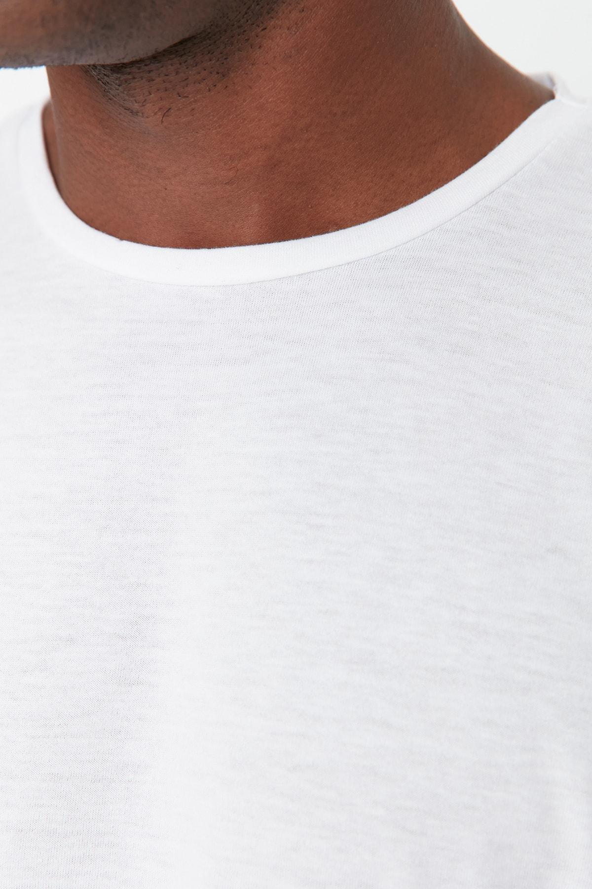 White Crew Neck T-Shirt, , large image number 4