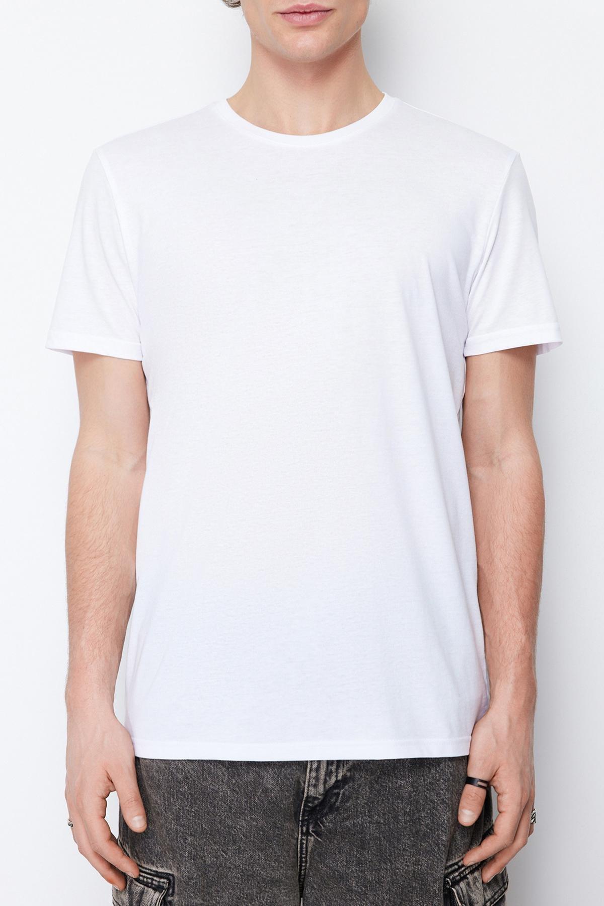 White Crew Neck T-Shirt, , large image number 7