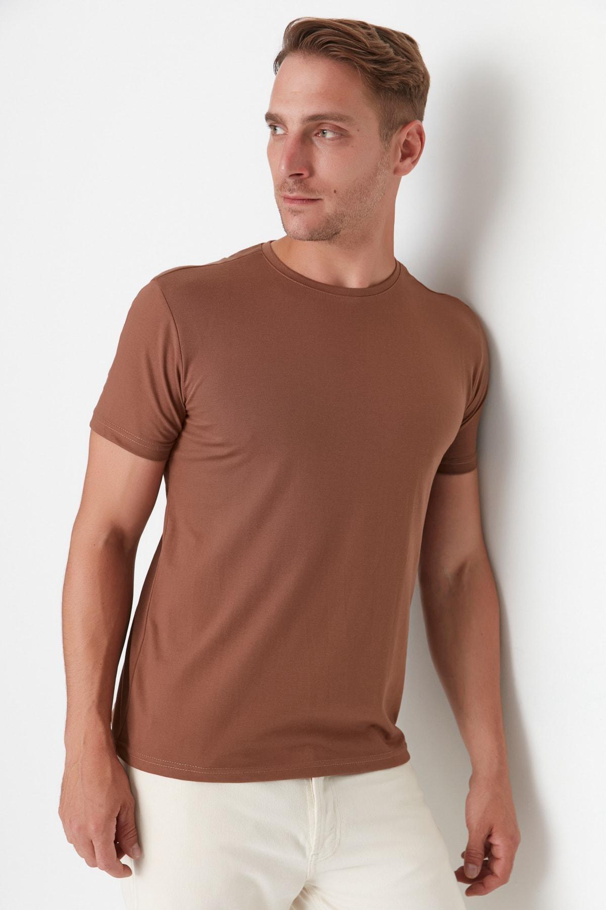 Brown Crew Neck T-Shirt, , large image number 2