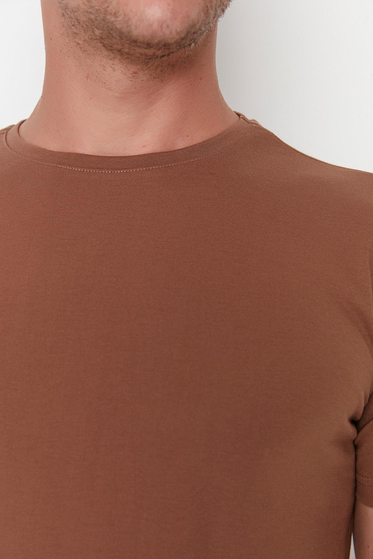 Brown Crew Neck T-Shirt, , large image number 3
