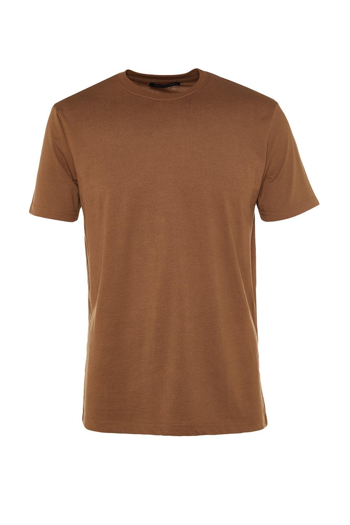 Brown Crew Neck T-Shirt, , large image number 5