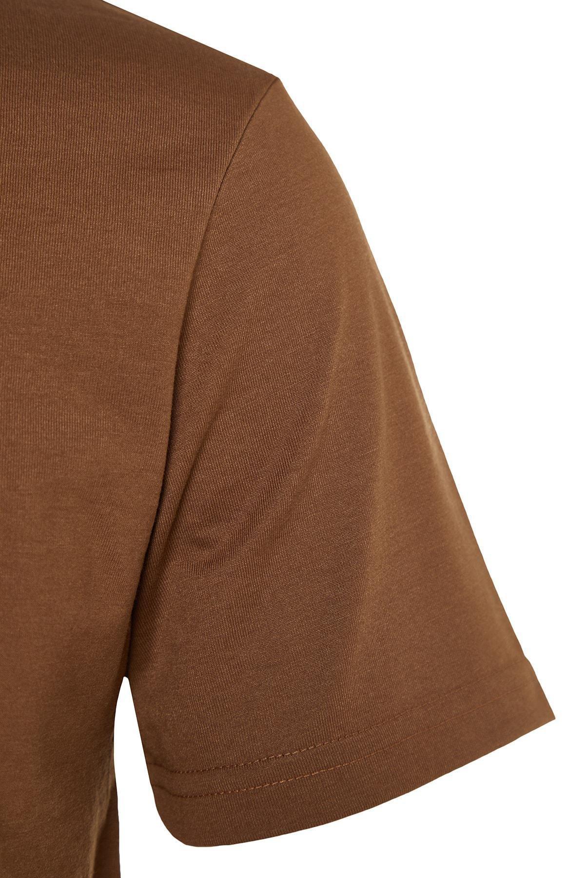 Brown Crew Neck T-Shirt, , large image number 6