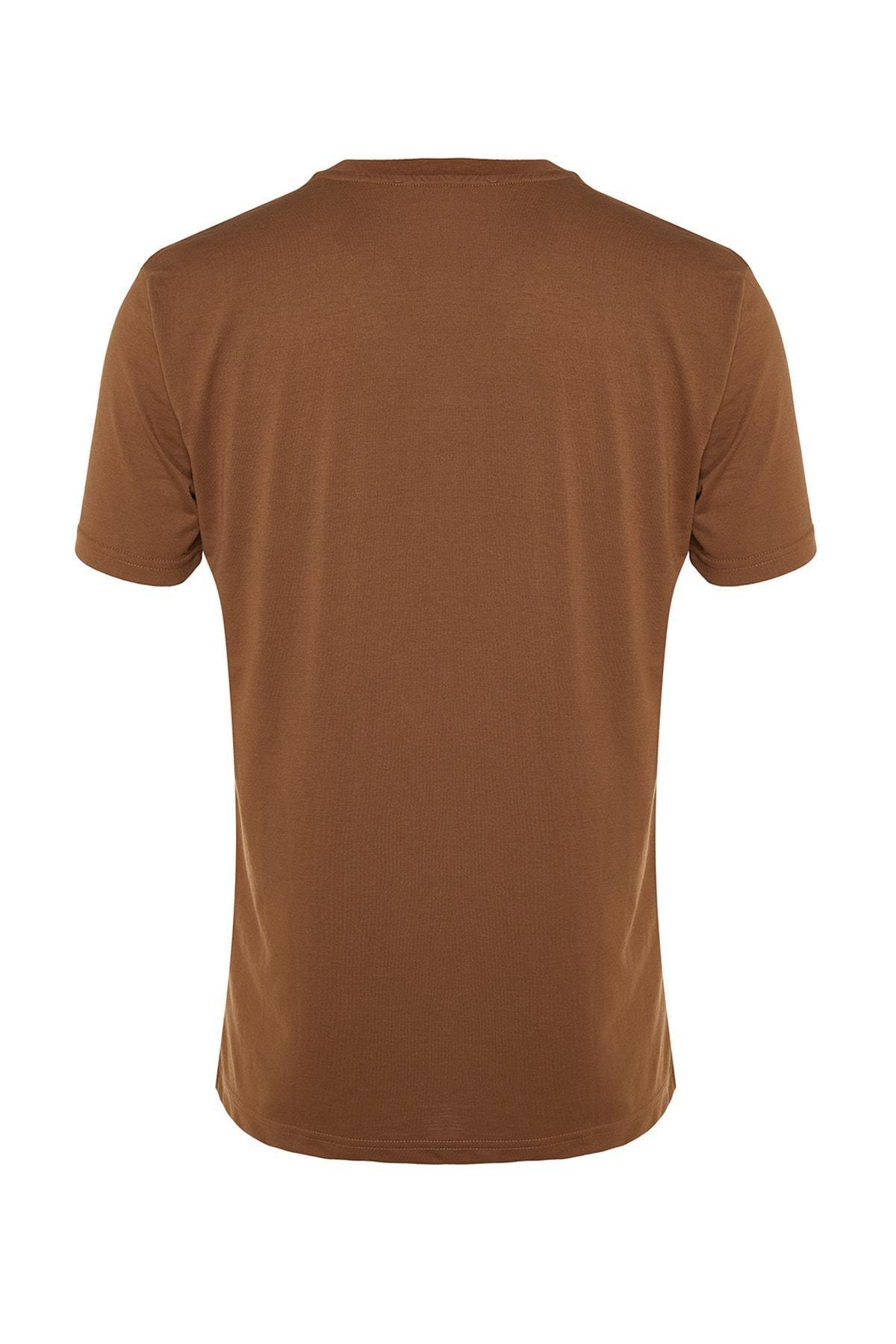 Brown Crew Neck T-Shirt, , large image number 7
