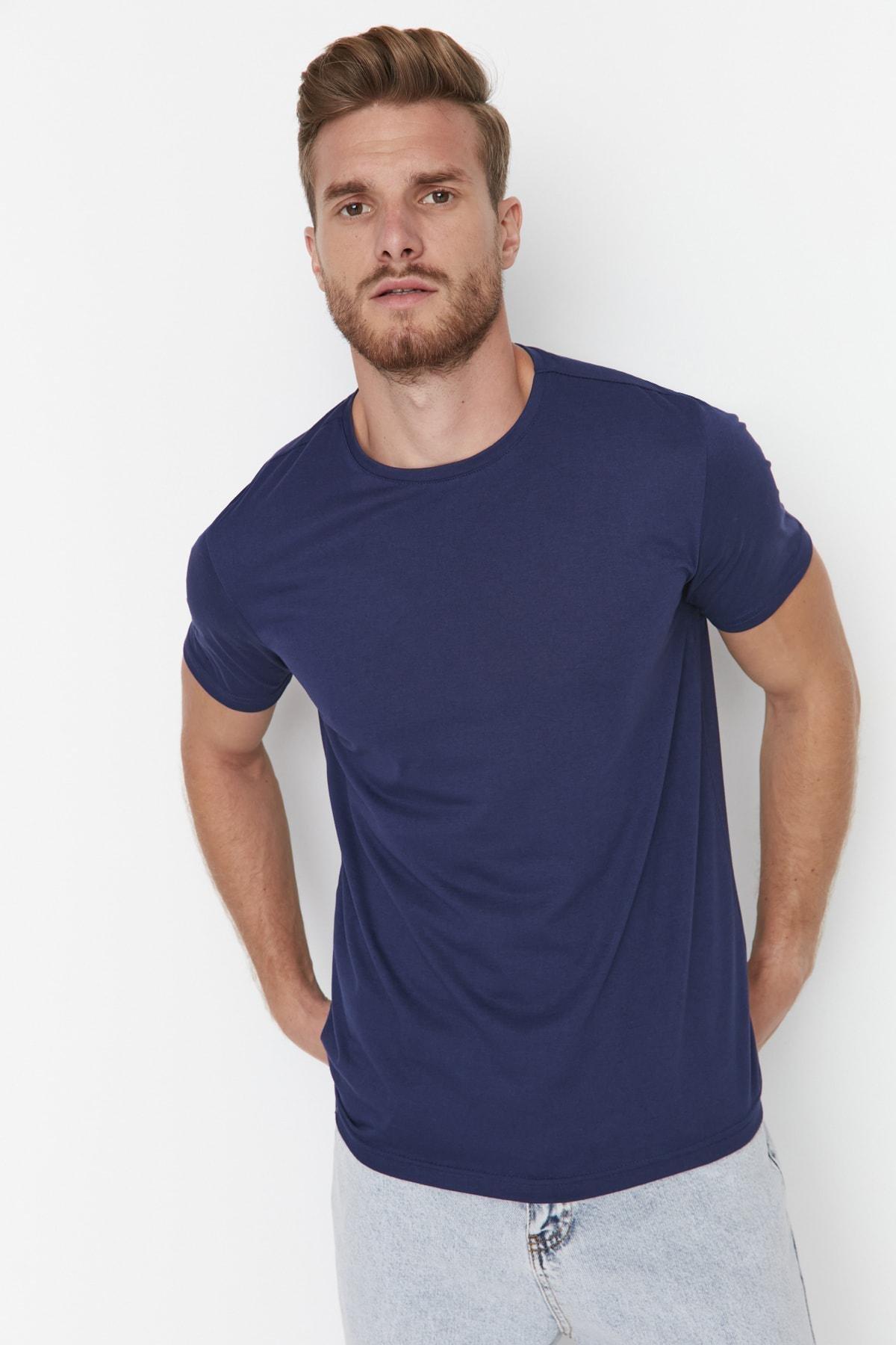 Trendyol - Blue Crew Neck T-Shirt