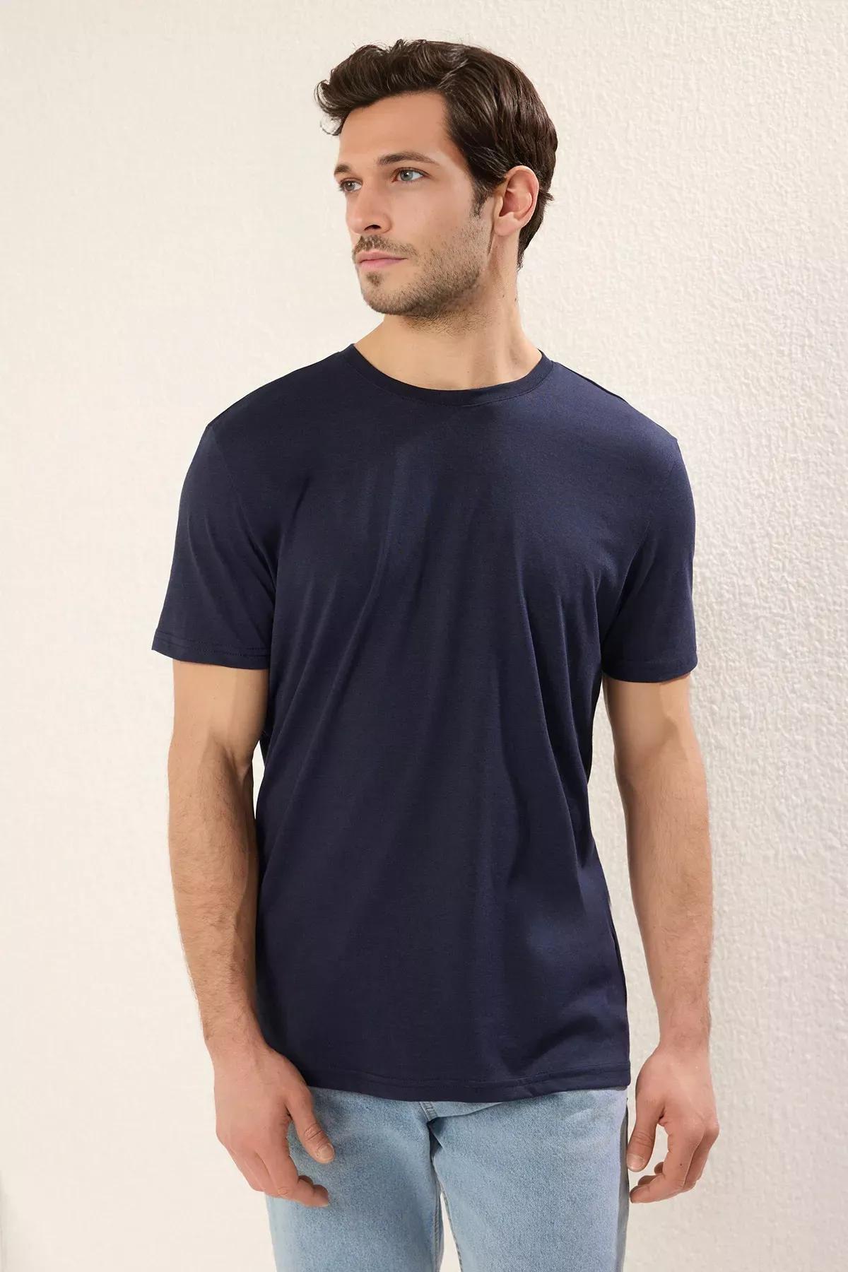 Blue Crew Neck T-Shirt, , large image number 0