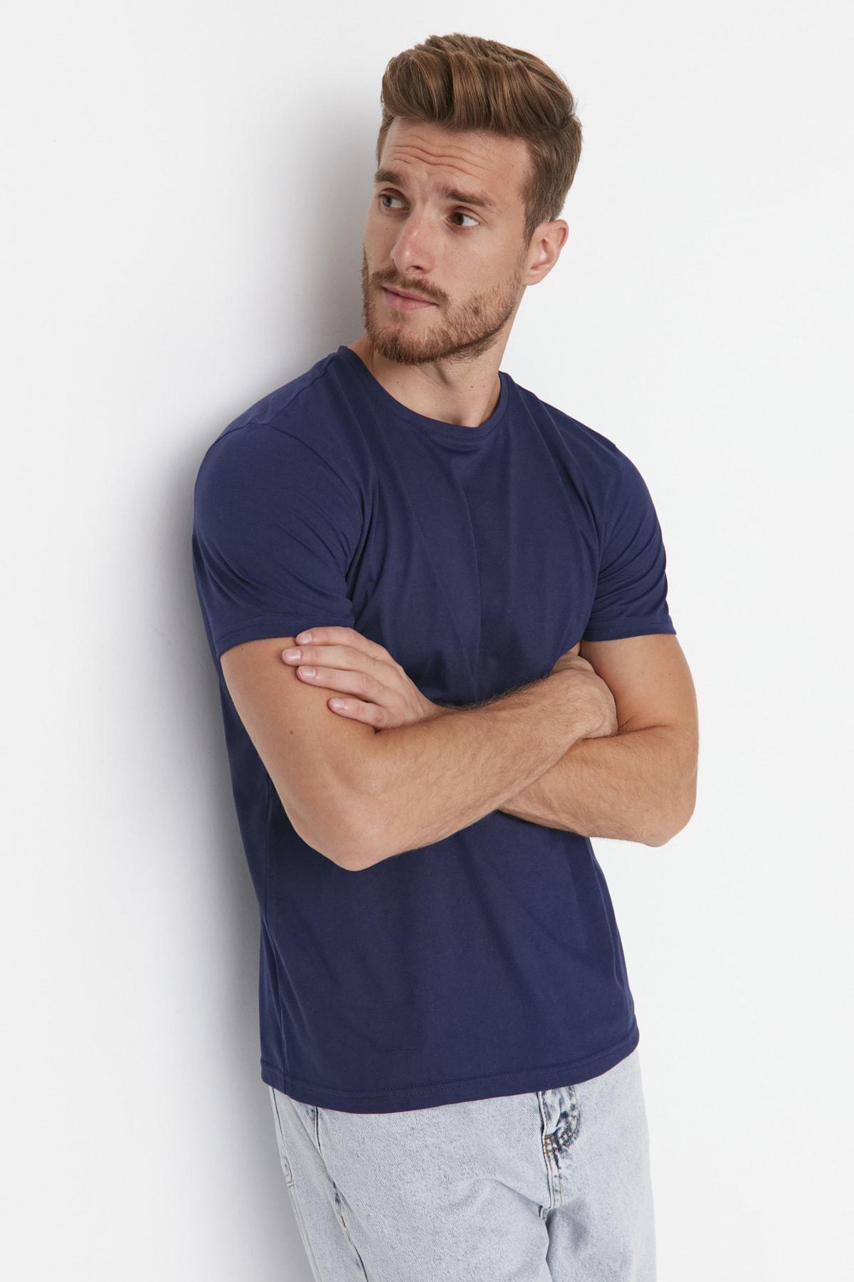 Blue Crew Neck T-Shirt, , large image number 2