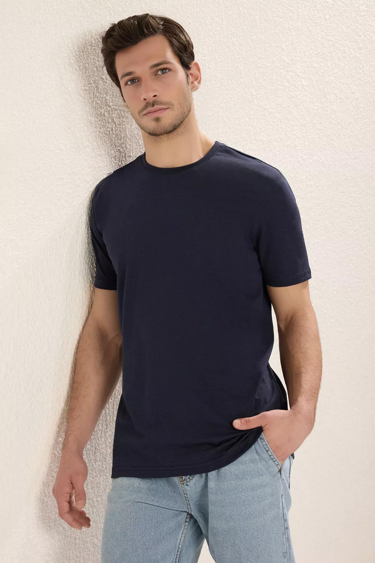 Blue Crew Neck T-Shirt, , large image number 2