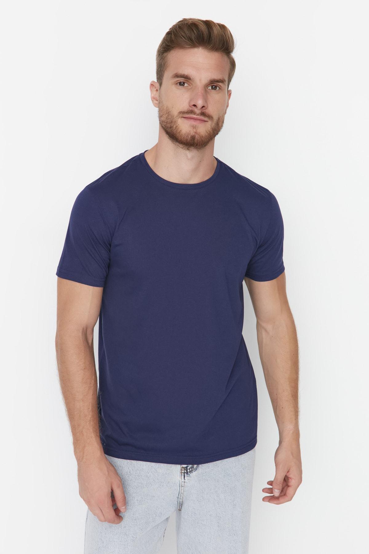 Blue Crew Neck T-Shirt, , large image number 4