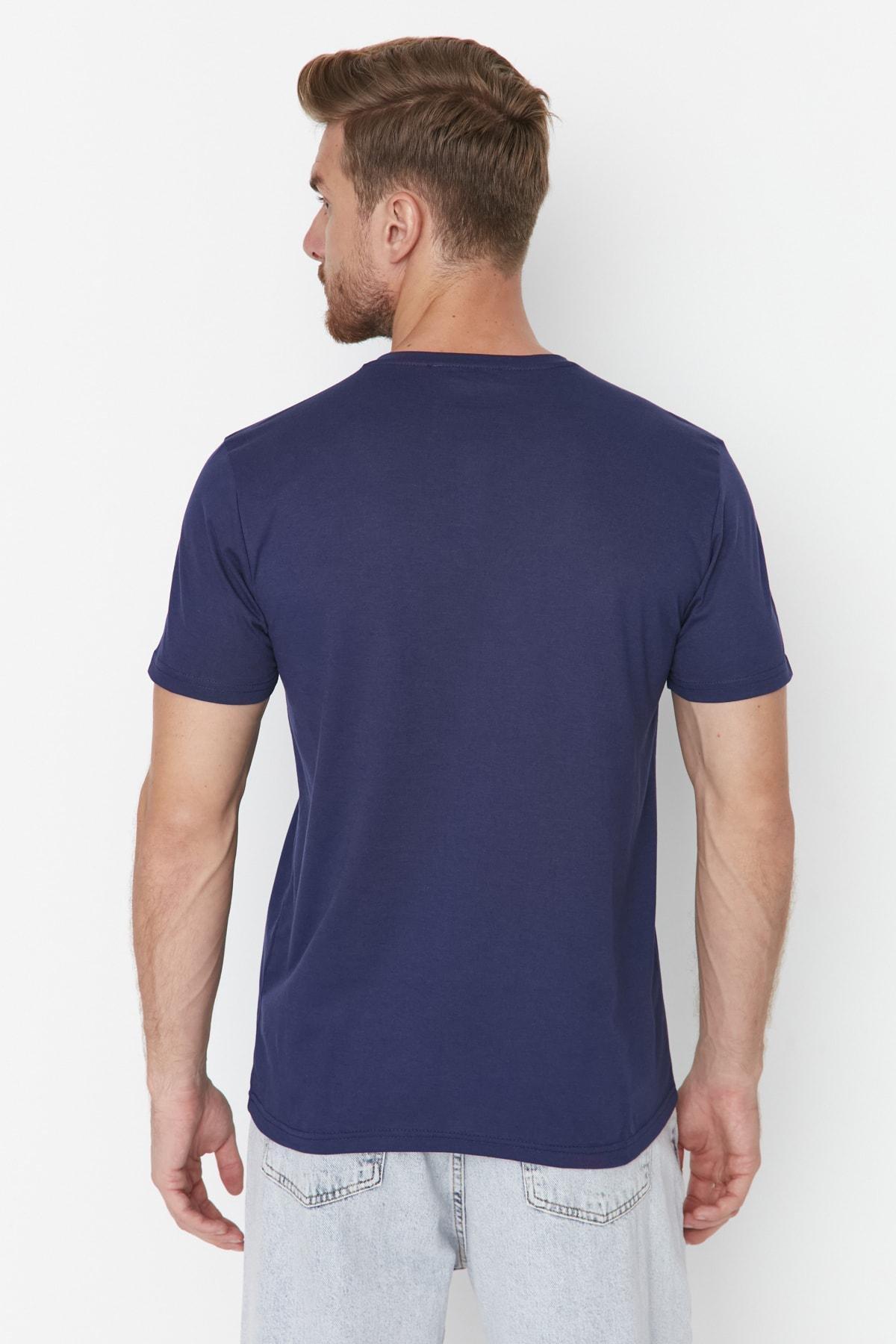 Blue Crew Neck T-Shirt, , large image number 5