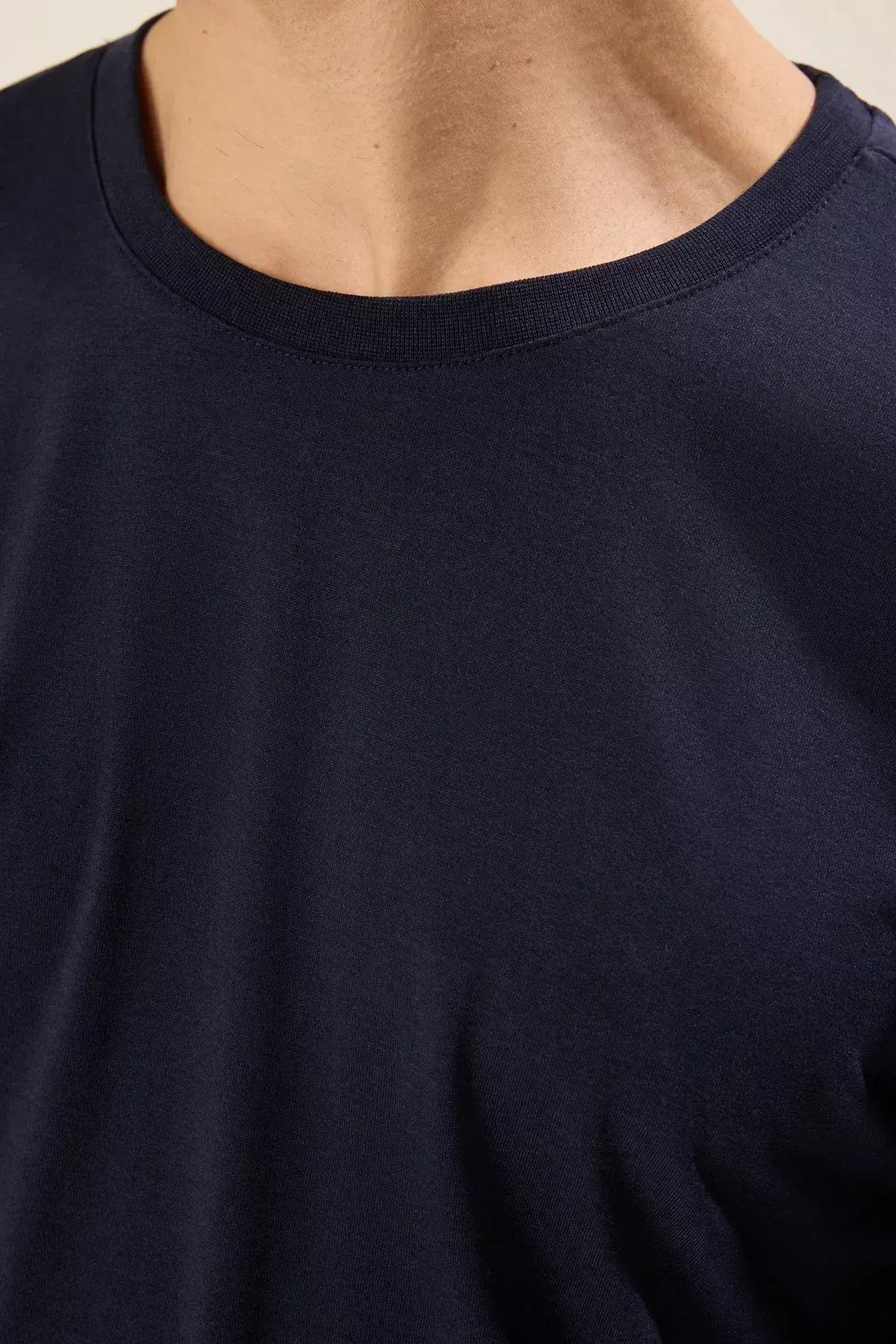 Blue Crew Neck T-Shirt, , large image number 5