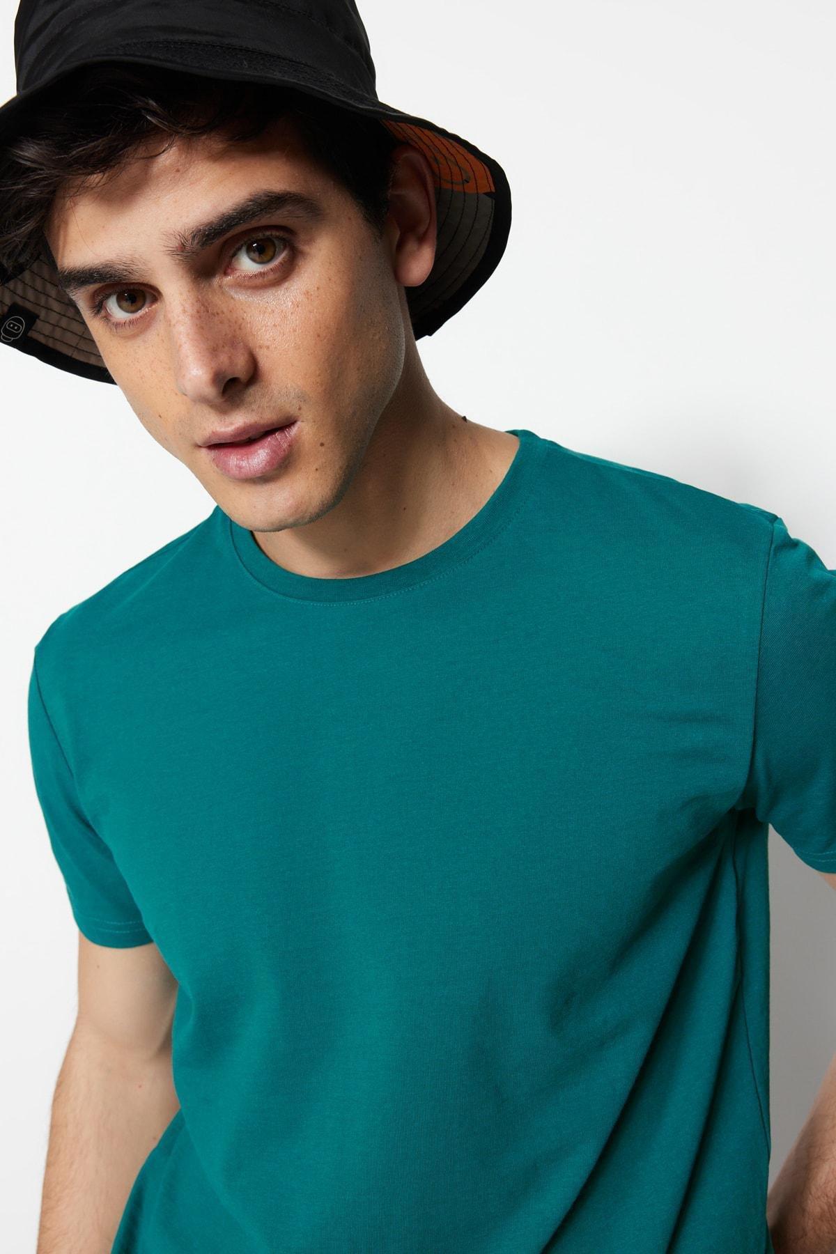 Blue Crew Neck T-Shirt, , medium