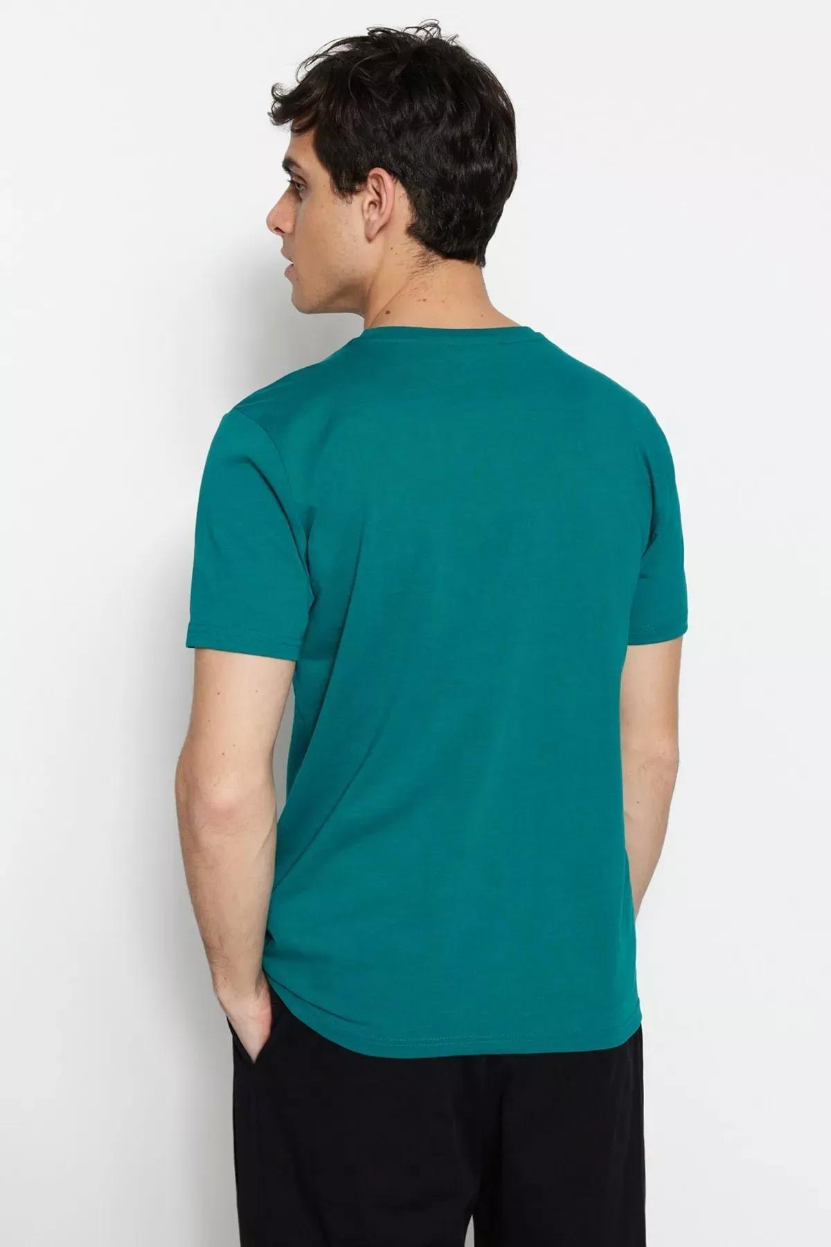 Blue Crew Neck T-Shirt, Blue, large image number 2