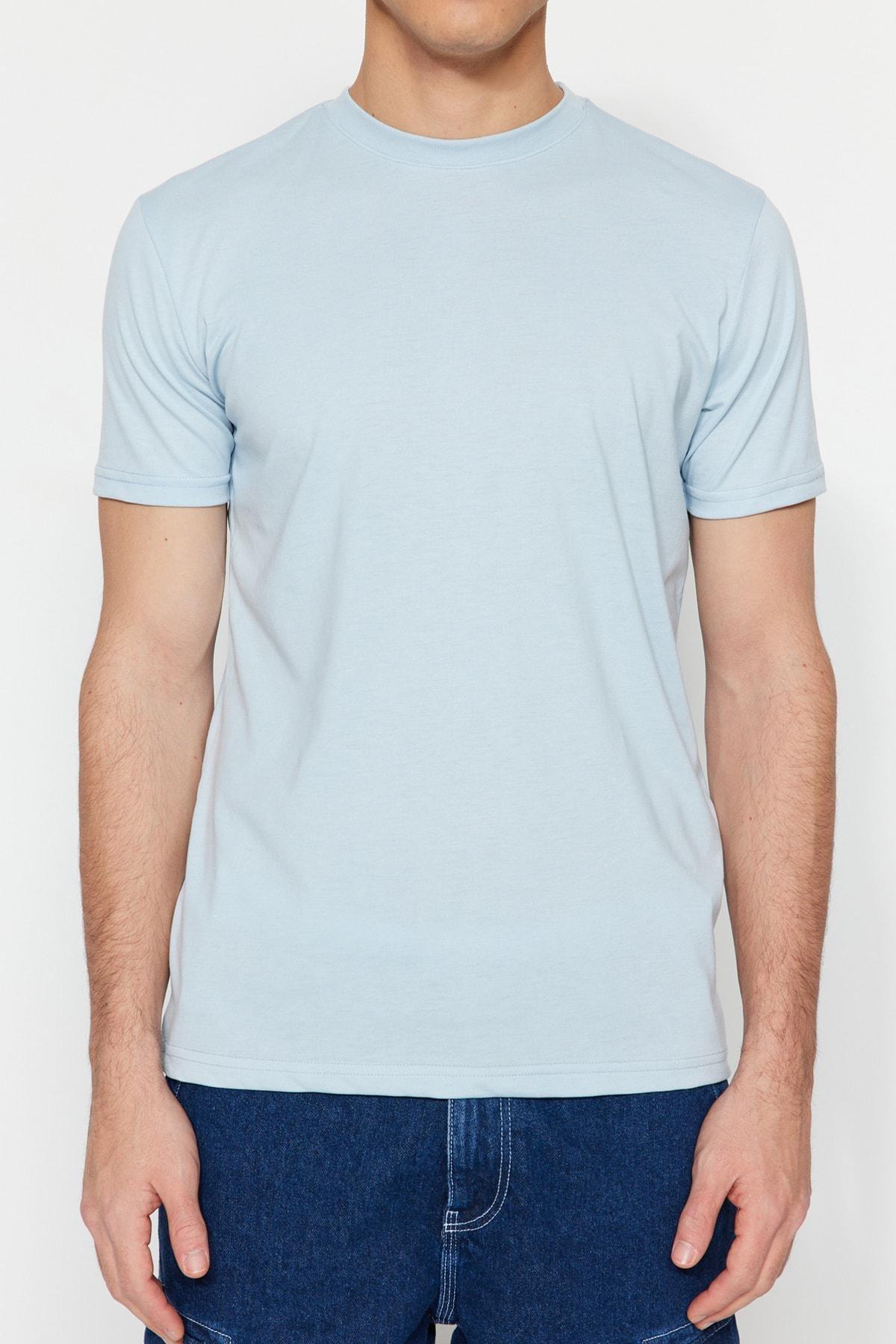 Blue Crew Neck T-Shirt, , large image number 4
