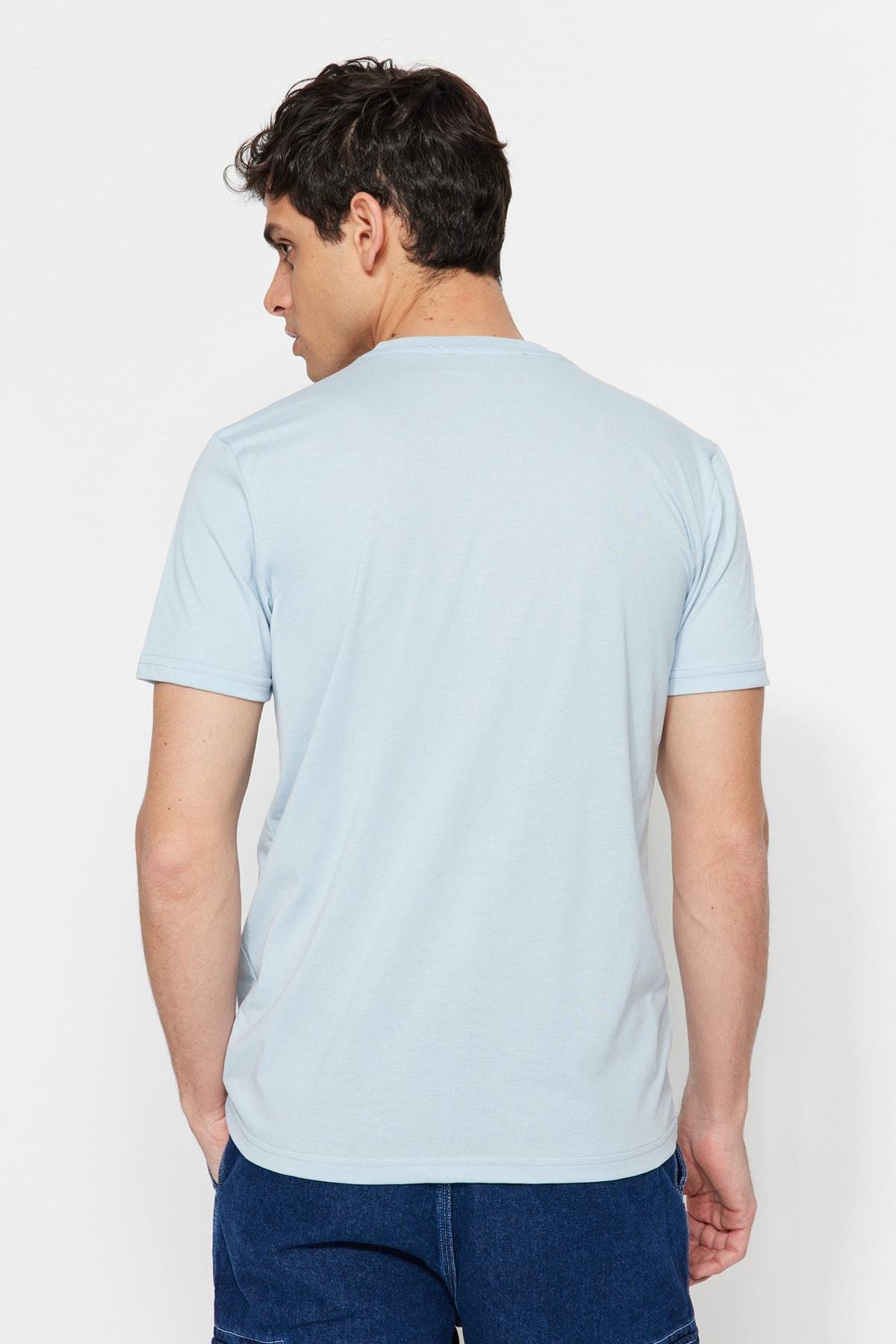 Blue Crew Neck T-Shirt, , large image number 6