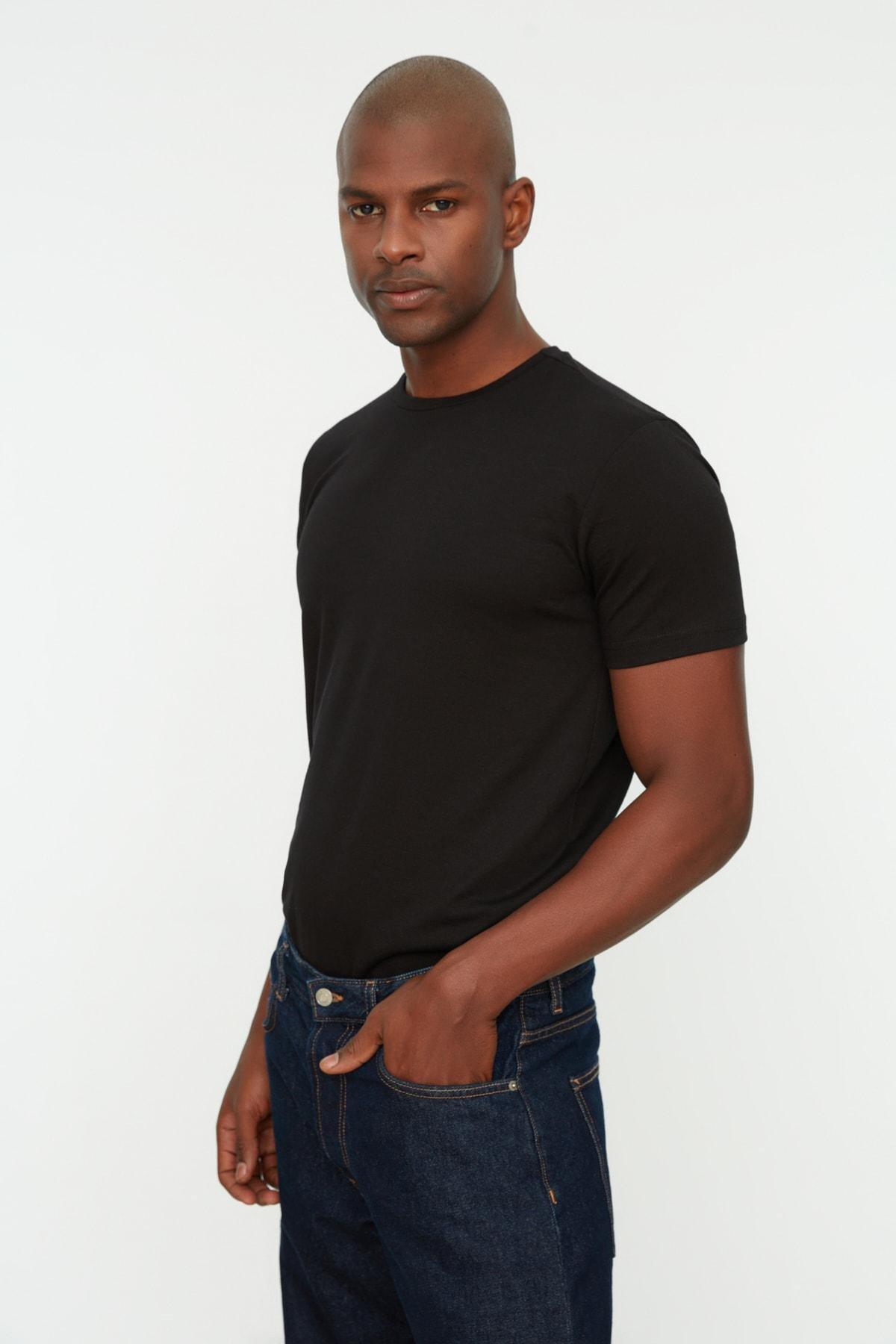 Black Crew Neck T-Shirt, , large image number 3
