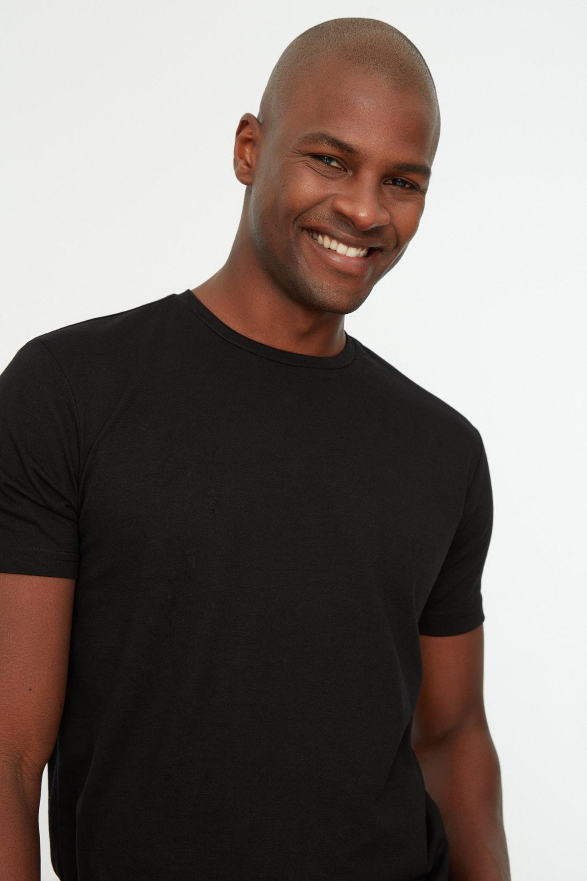 Black Crew Neck T-Shirt, , large image number 4