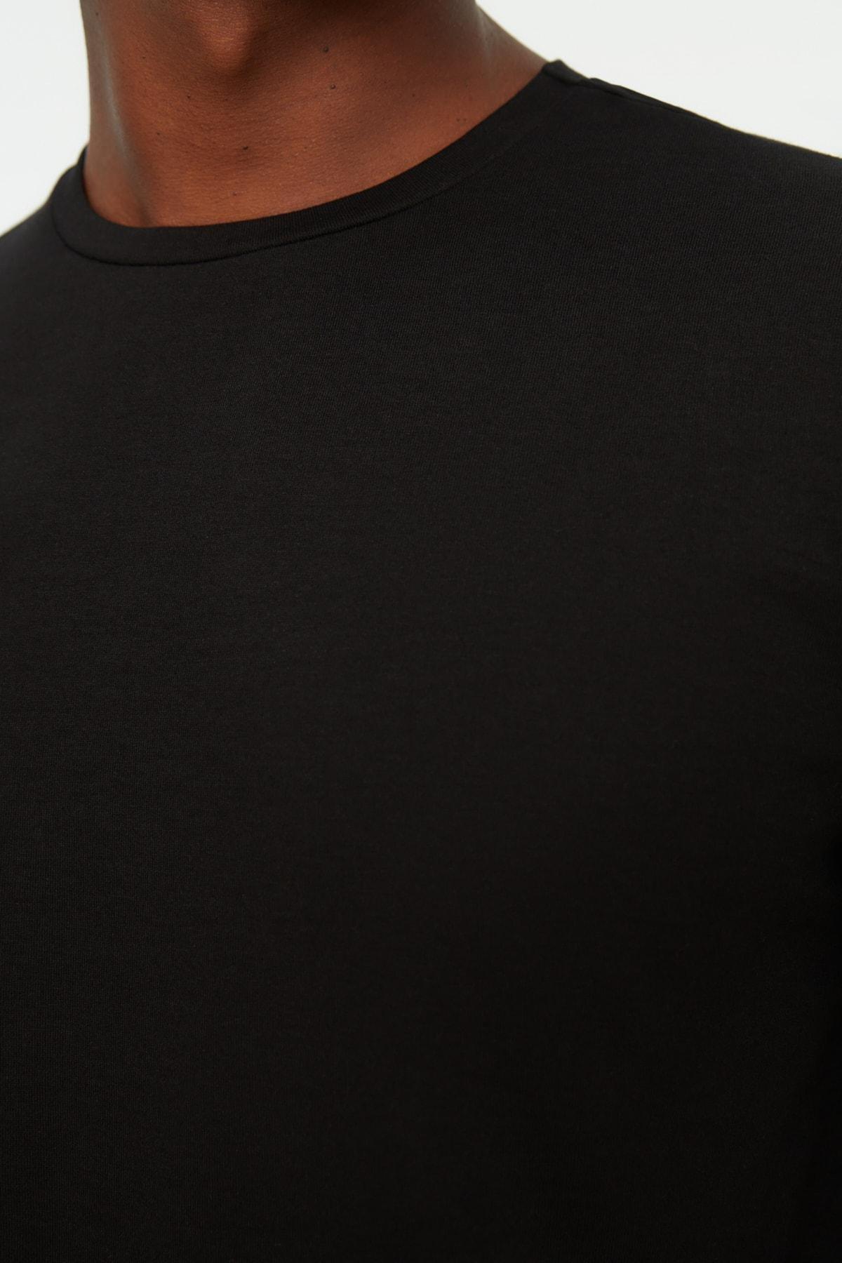 Black Crew Neck T-Shirt, , large image number 5