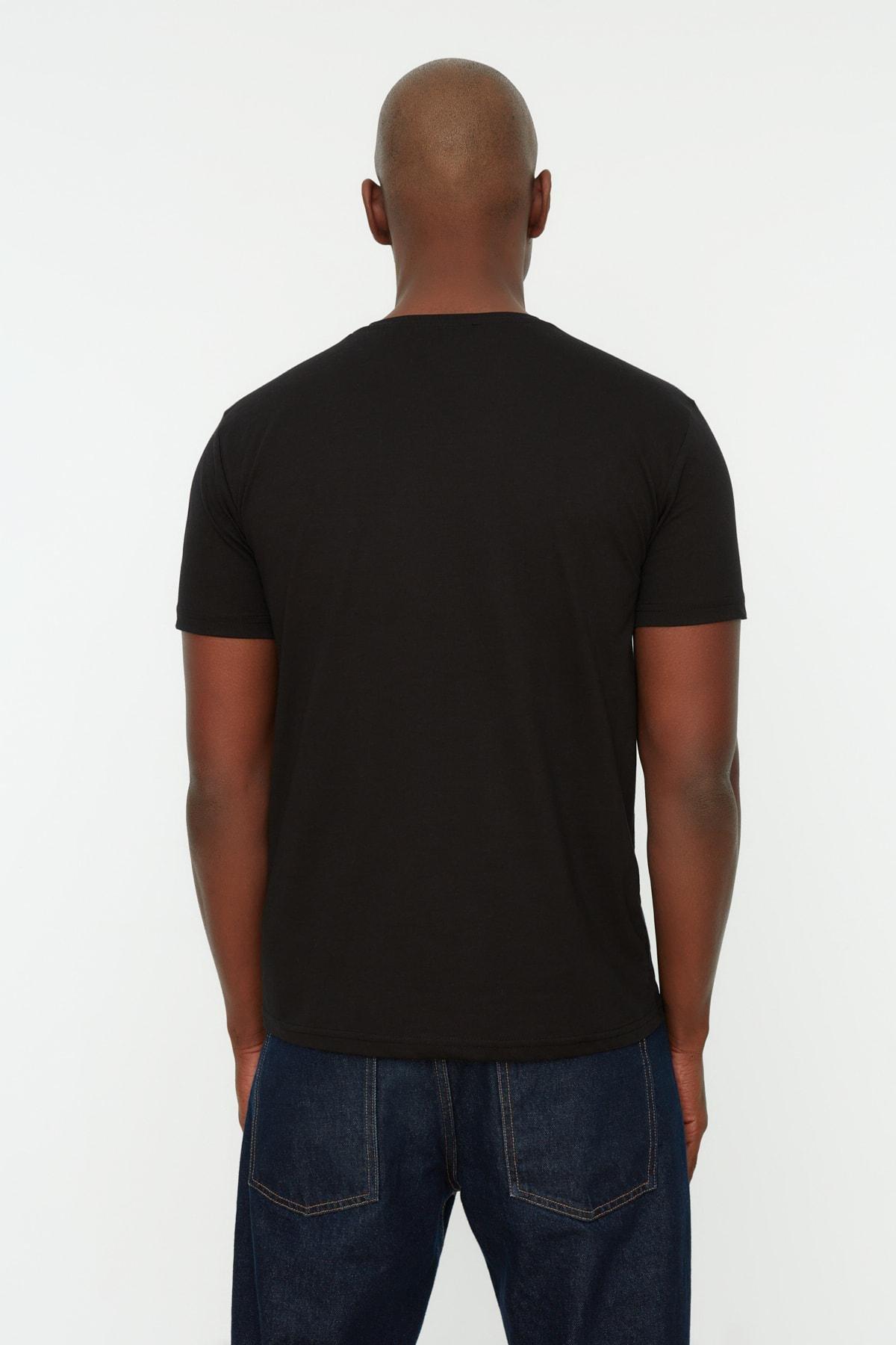 Black Crew Neck T-Shirt, , large image number 6