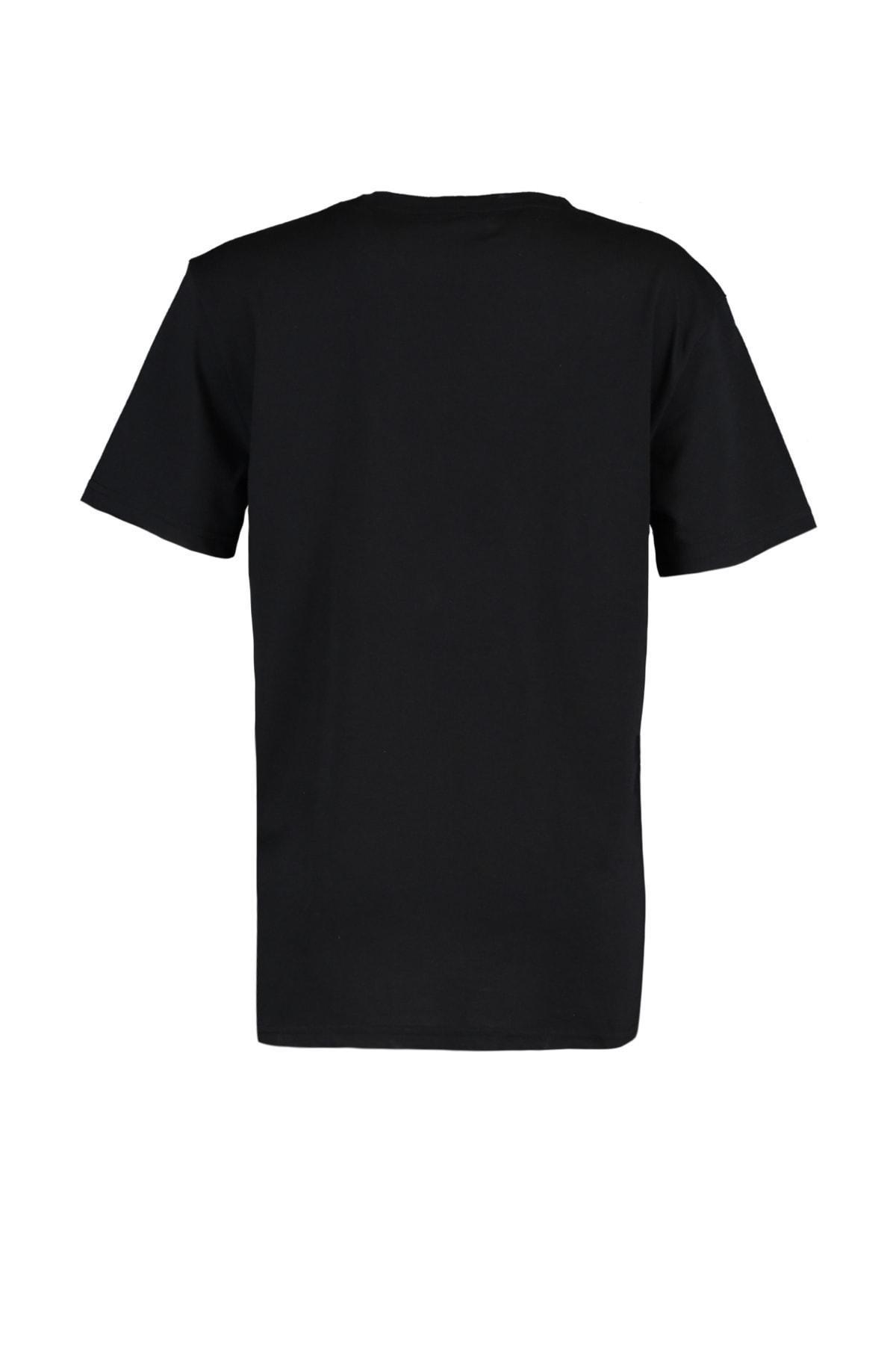 Black Crew Neck T-Shirt, , large image number 7
