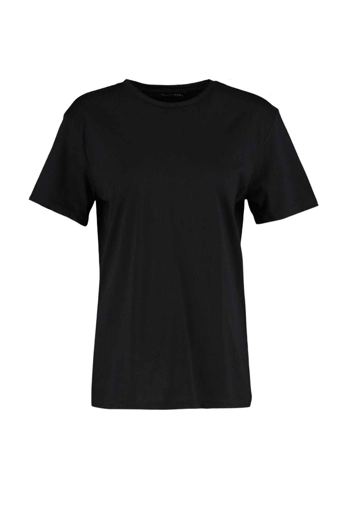 Black Crew Neck T-Shirt, , large image number 8