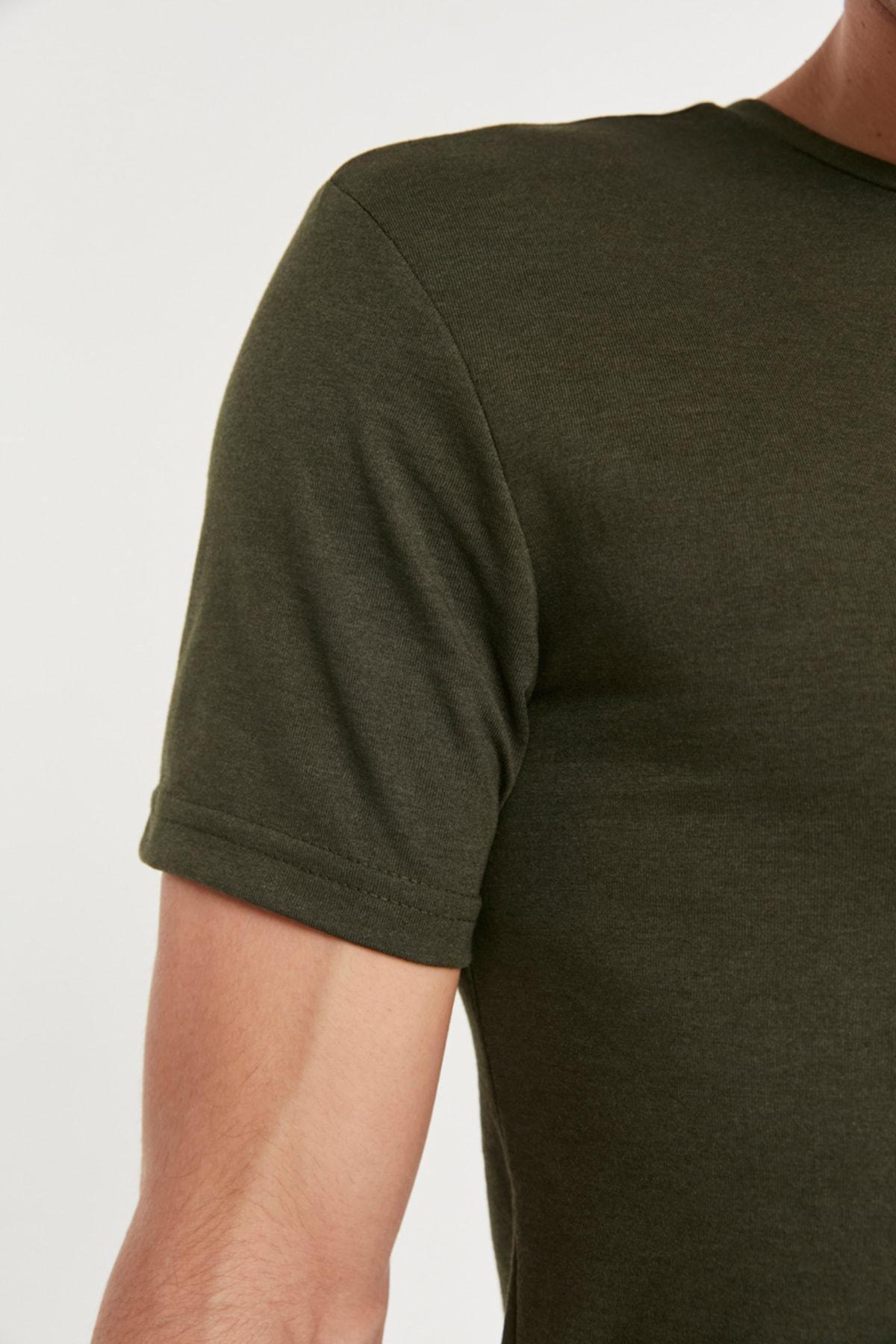 Khaki Crew Neck T-Shirt, , large image number 2