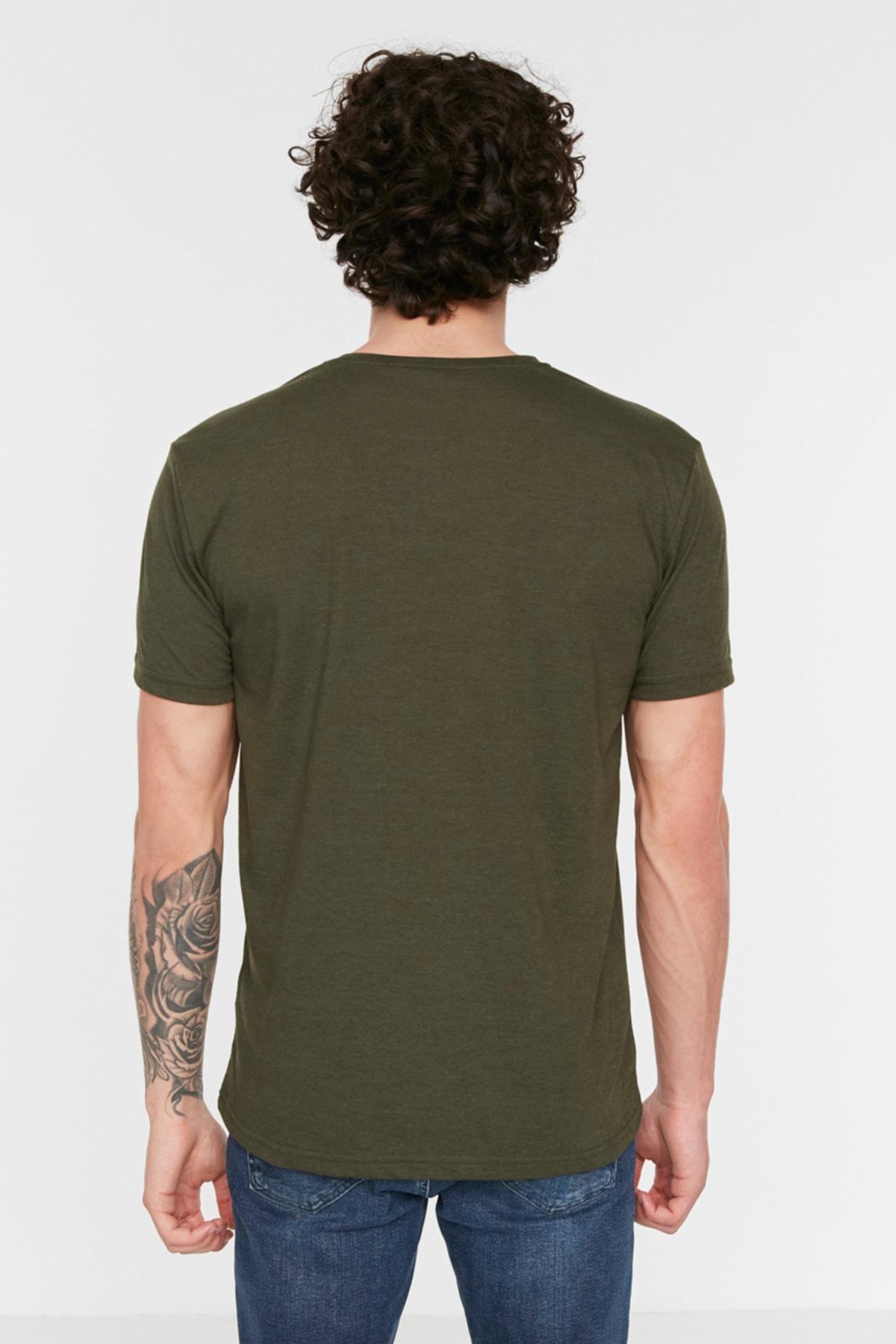 Khaki Crew Neck T-Shirt, , large image number 4