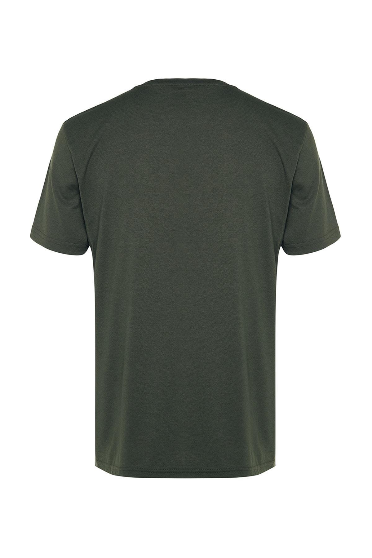 Khaki Crew Neck T-Shirt, , large image number 7
